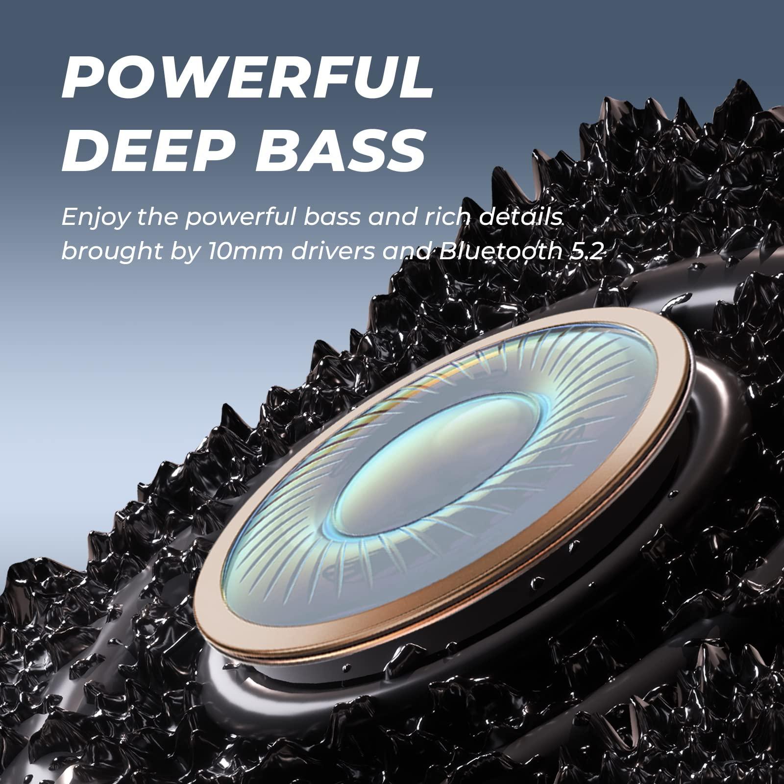 TONEMAC TONEMAC N18 Neckband Bluetooth Earbuds, Wireless Bluetooth 5.2 Headphones with Microphone, Ultra-Lightweight Comfort, IPX7 Waterproof, Deep Bass Strong Beat, 20H Playtime, Magnetic Earphones -Black