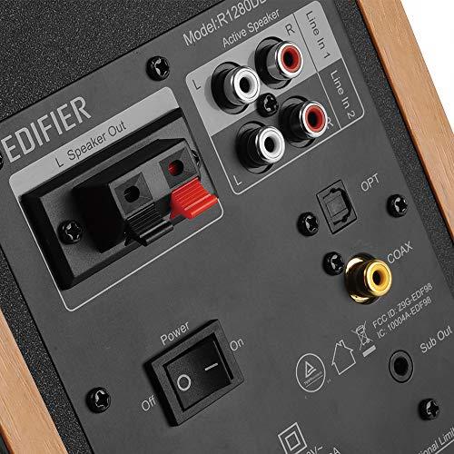 Edifier Edifier R1280DBs Active Bluetooth Bookshelf Speakers - Optical Input - 2.0 Wireless Studio Monitor Speaker - 42W RMS with Subwoofer Line Out - Wood Grain