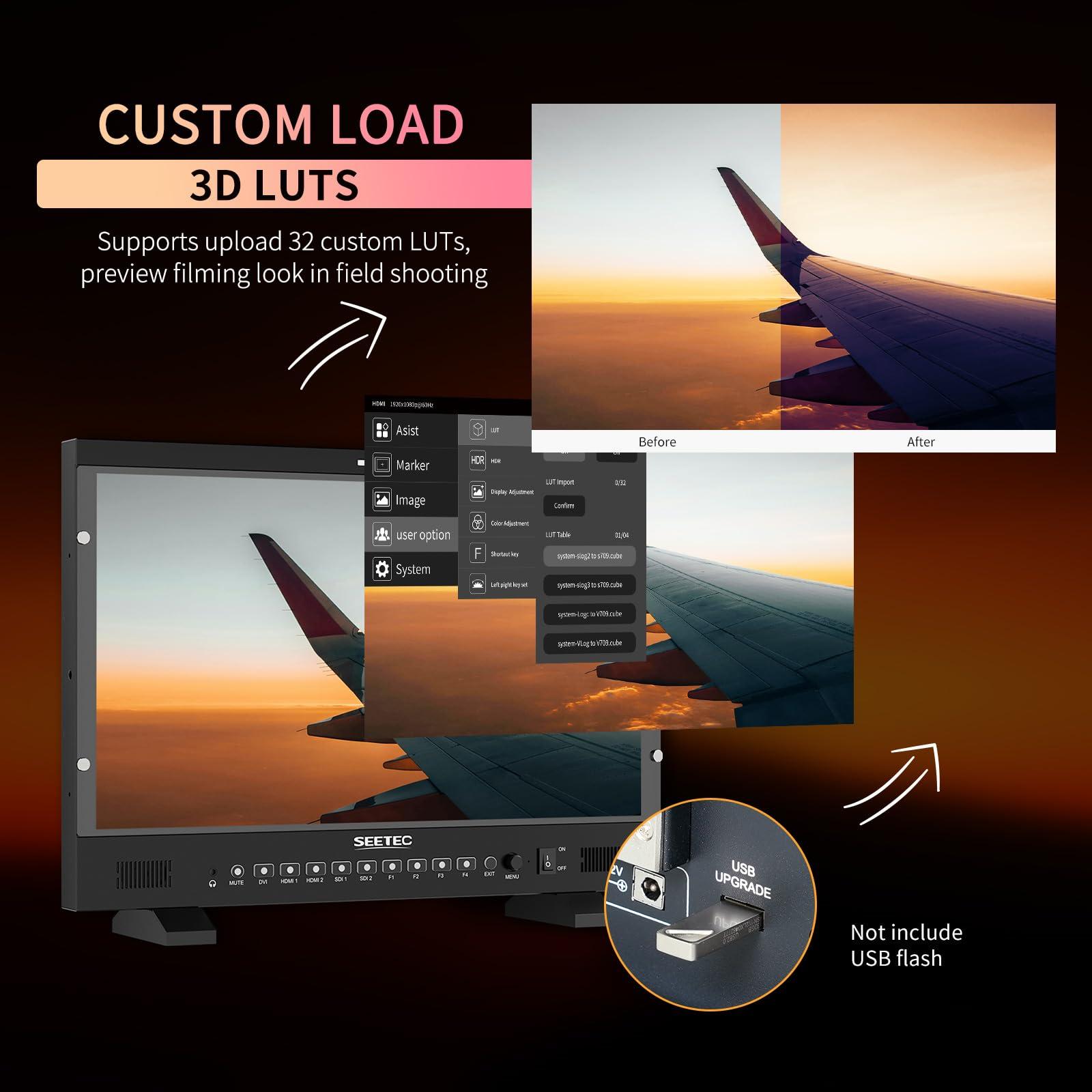 SEETEC SEETEC P215 PRO 21.5" 1000nit Broadcast Director Production Monitor with LUT Waveform HDR, 3G-SDI HDMI Input Output, HDMI Support 4K 60