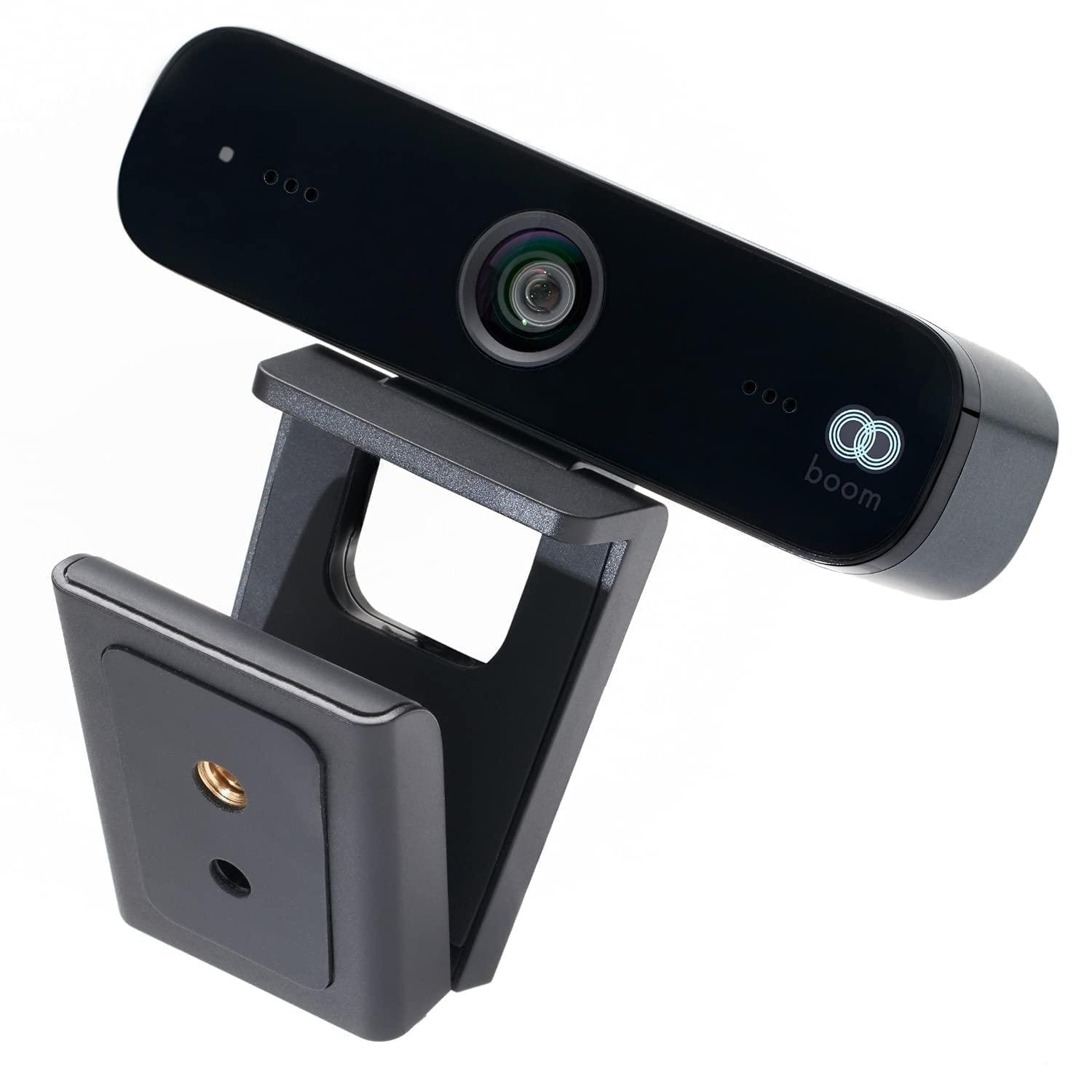 Boom Collaboration Zoom Certified, Boom Mini 1080P Full HD Webcam, USB Plug&Play, Dual Noise Canceling Mics, 4K Glass Lens, 90-Degree Wide Angle, Light Correction, Video Calling, Streaming, PC/Mac/Laptop/MacBook/Tablet