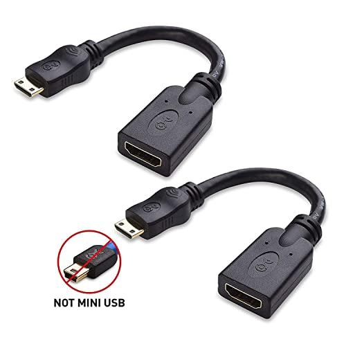 Cable Matters Cable Matters High Speed HDMI to Micro HDMI Cable (Micro HDMI to HDMI) 4K Resolution Ready - 10 Feet & 2-Pack Mini HDMI to HDMI Adapter