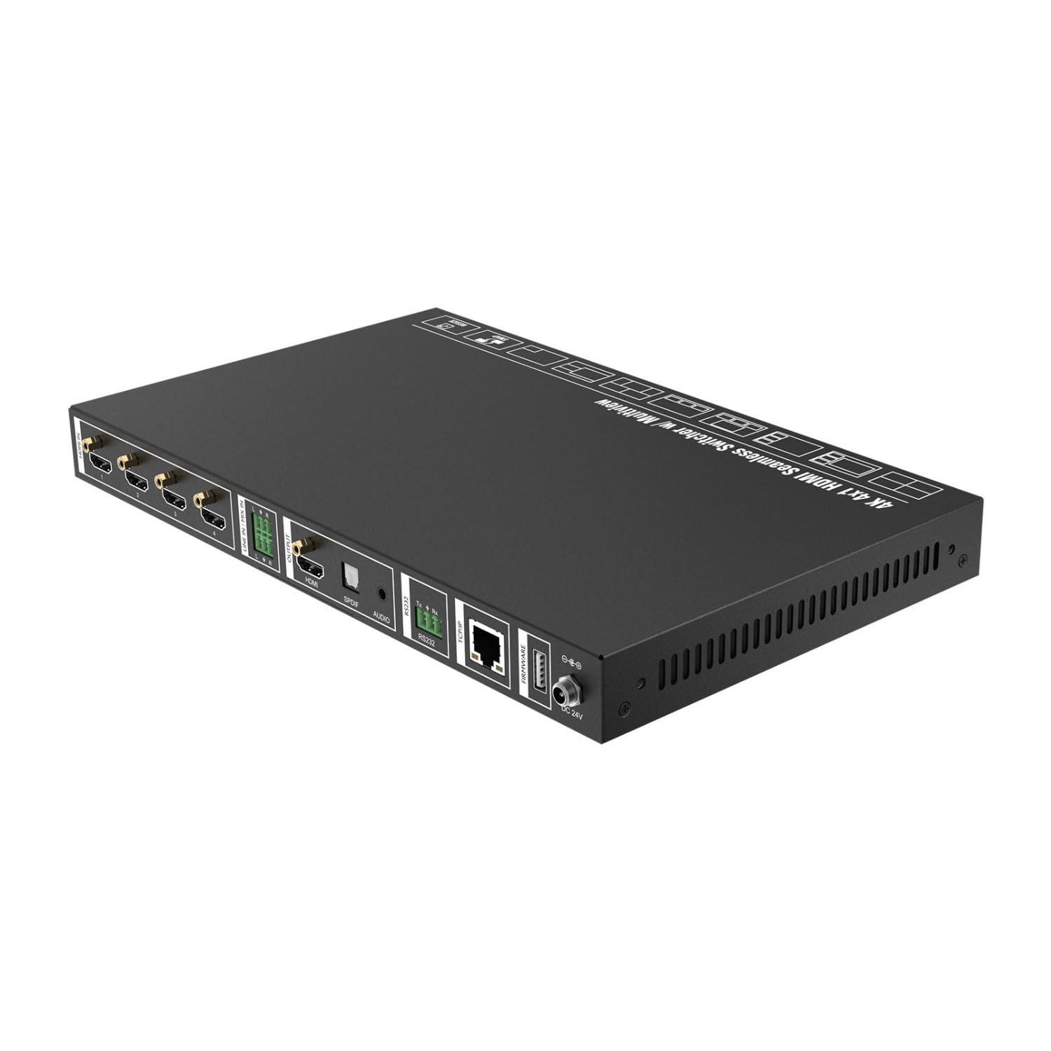 BZB GEAR 4x1 1080P FHD HDMI MultiViewer with KVM USB 2.0 Ports with Support up to 4 Computers