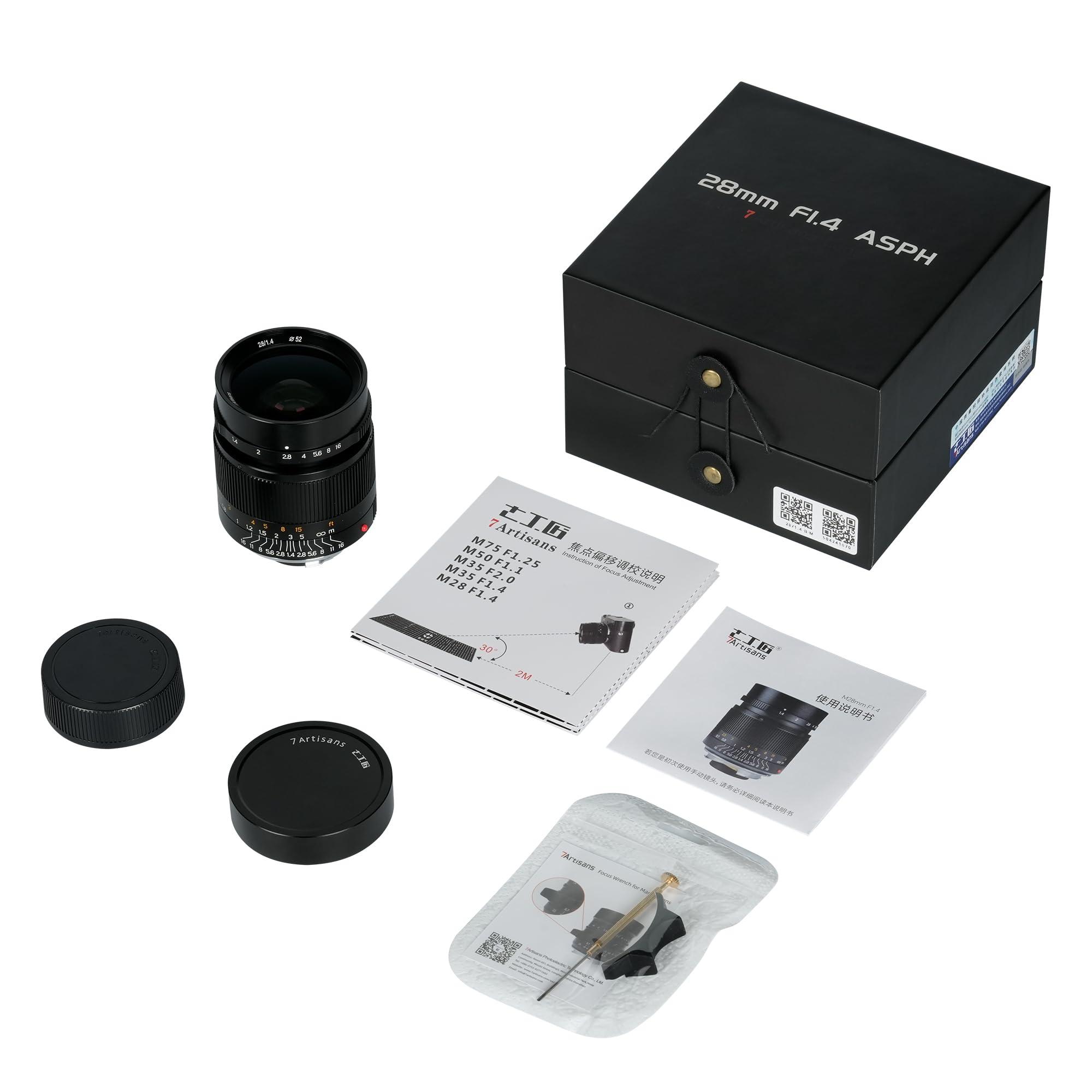 7artisans 7artisans 28mm F1.4 Compatible for Leica M-Mount Cameras Like Leica M-M Leica M240 M3 M6 M7 M8 M9 M9p M10