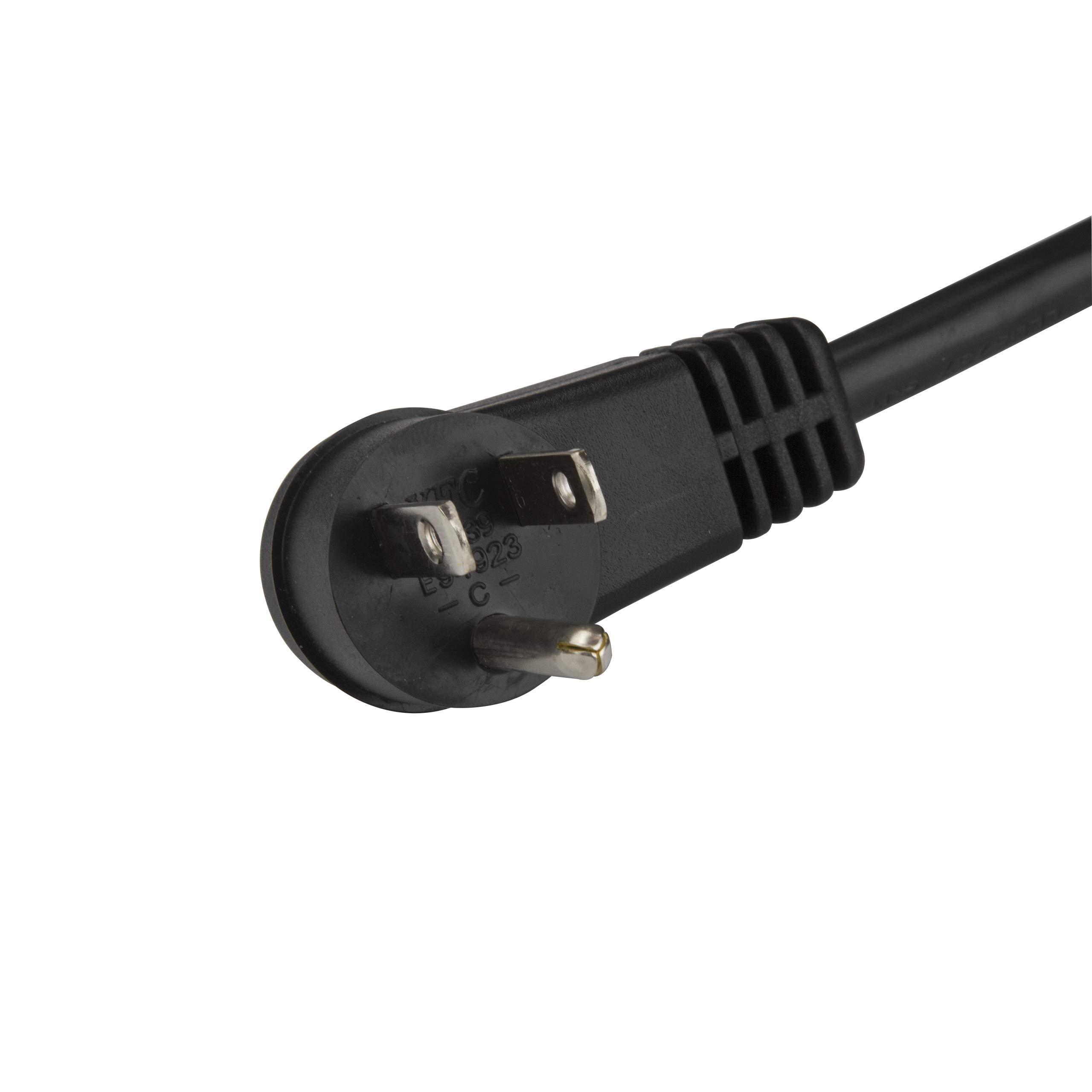 StarTech.com StarTech.com 6ft (2m) Computer Power Cord, Right Angle NEMA 5-15P to C13, 10A 125V, 18AWG, Replacement AC Power Cord, PC Power Supply Cable, Printer / Monitor Power Cord - UL Listed (PXTR1016)