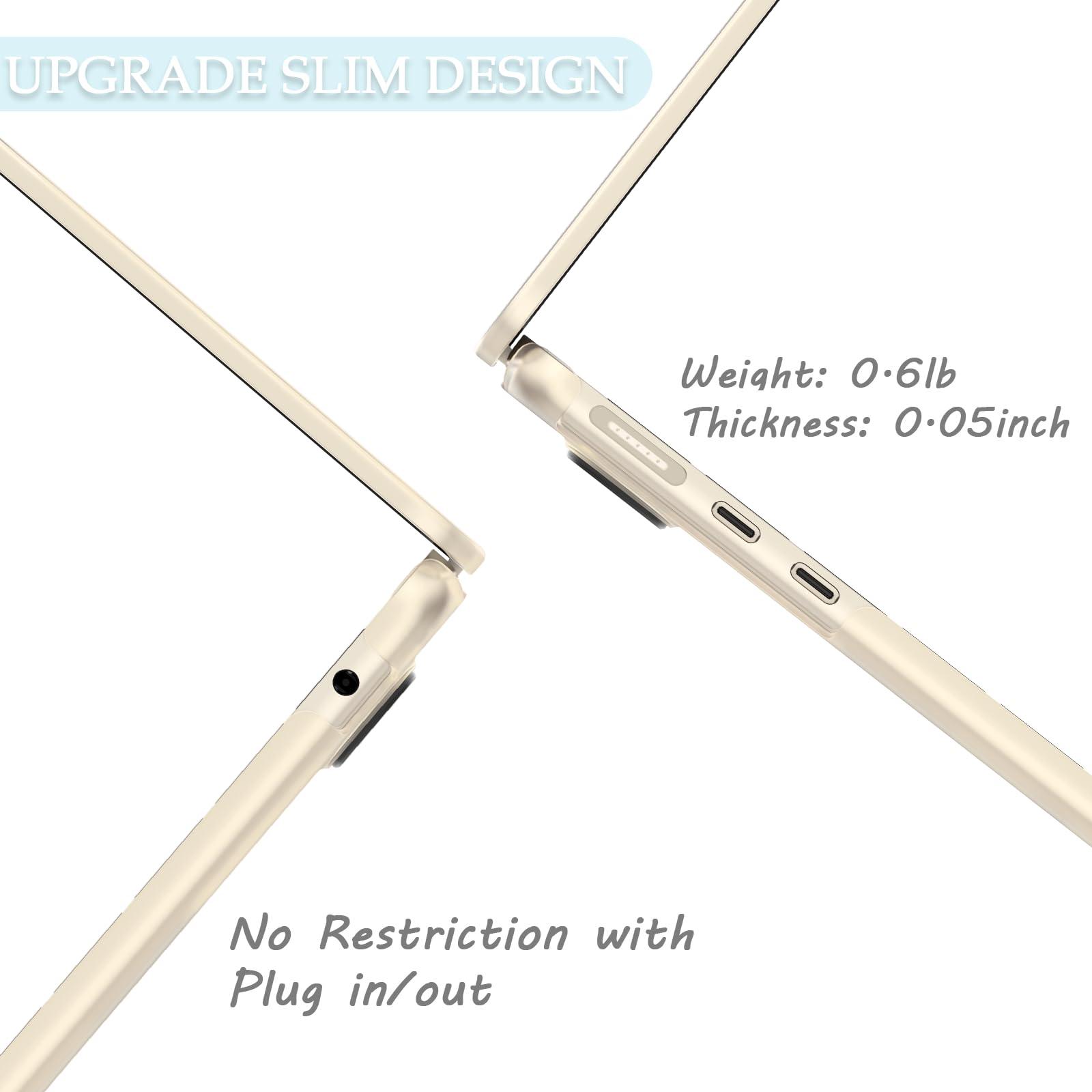 B BELK B BELK Compatible with 2025 MacBook Air 13 inch Case M4 M3 M2 2024-2022 Model A3240 A3113 A2681, [Same as Bare] Protective Hard Shell for MacBook Air 13.6" + Screen & Keyboard Cover, Clear Starlight