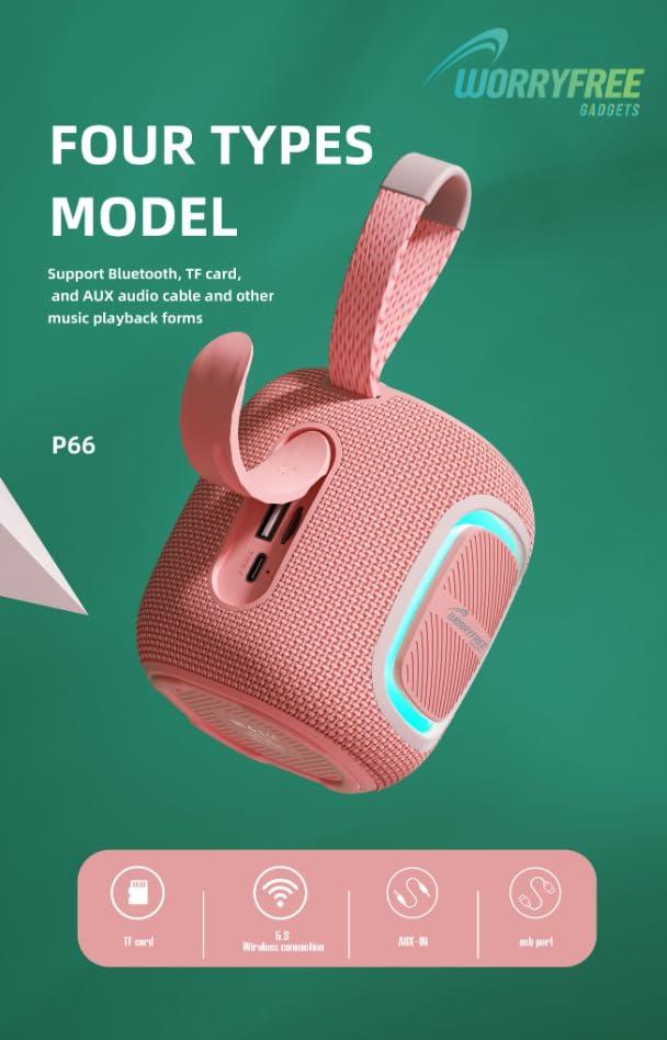 WorryFree Gadgets Waterproof Mini Bluetooth 5.3 Speaker 10M Transmission Distance 5W Output Power for Computer Home Theater Karaoke Player Mobile Phone (Orange)