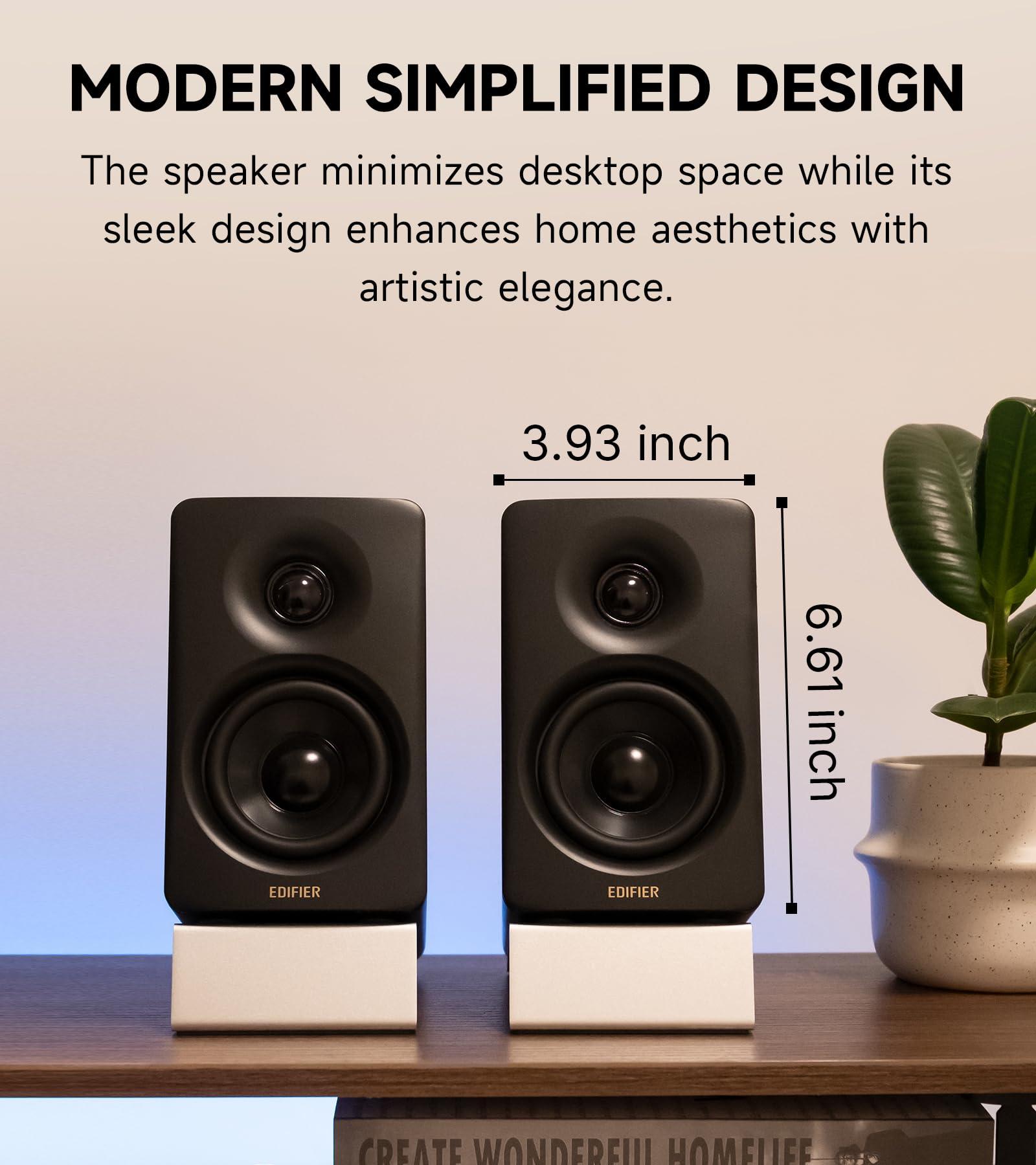 Edifier Edifier M60 Multimedia Speaker Bluetooth 5.3, 66W RMS, Hi-Res Audio & Hi-Res Wireless Audio, LDAC,3\" Mid Bass & 1\" Tweeter, USB-C & Aux Inputs, Compact Desktop Speaker Black