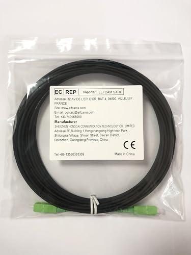 Elfcam Elfcam - 30m/98.4ft Armored Fiber Optic Cable for Outdoor and Indoor SCA to SCA Simplex Singlemode, Compatible with FTTH Cables, 30 Meters