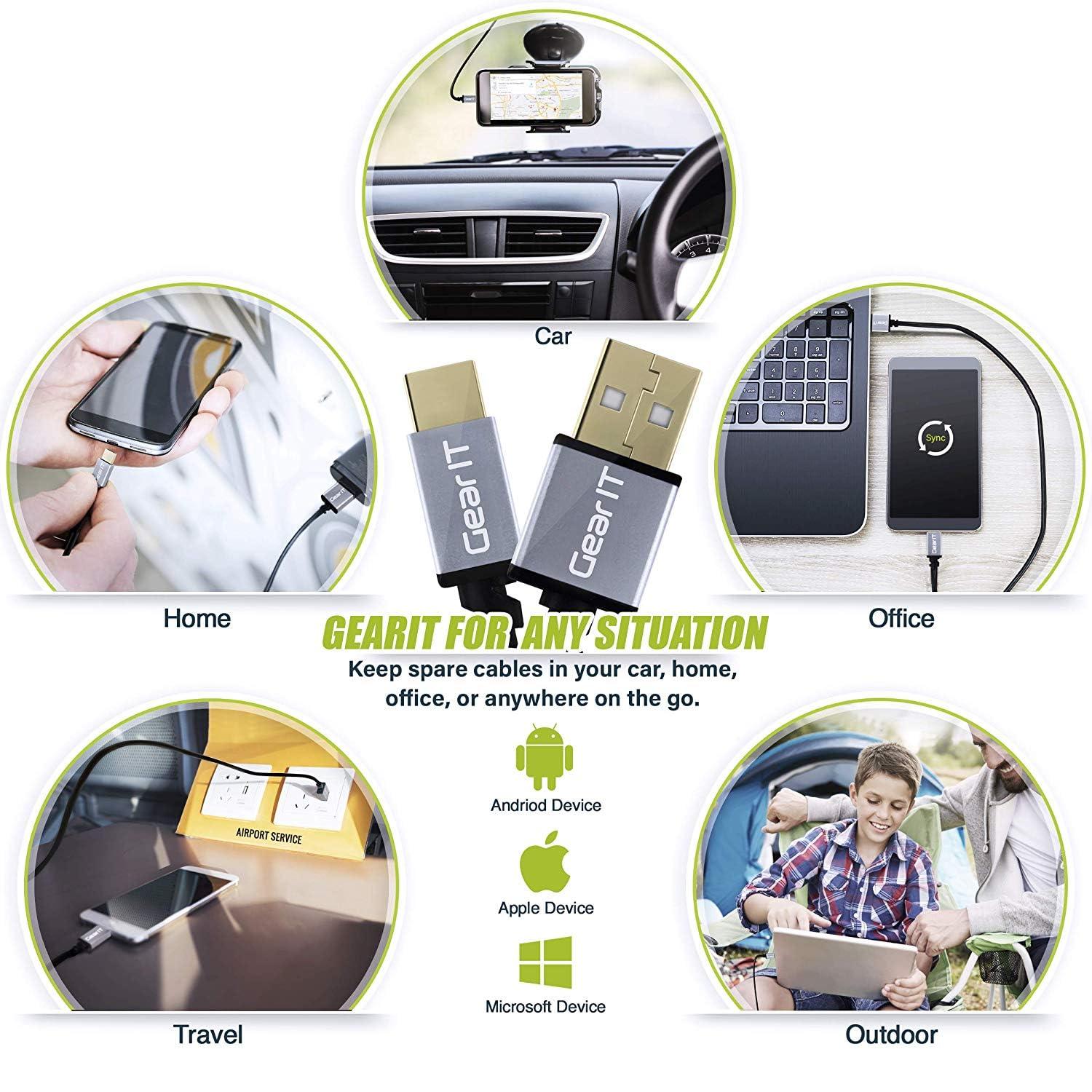 GEARit GEARit USB C Cable (3-Pack) 10ft USB Type-C to USB-A 2.0 Male Fast Charging USB Type C to Type A Cable for iPad Pro 2018, MacBook, Samsung S10 S10+ S9 Note 9, GoPro Hero 7 6, Nintendo Switch and More