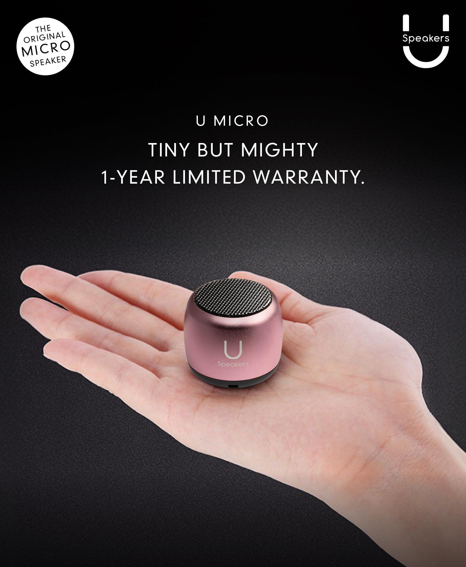 Fashionit Fashionit U Micro Bluetooth Speaker | Coin-Sized Speakers Bluetooth Wireless with Built-in Mic & Remote Shutter | Portable Rich Sound for Travel, Shower, Beach | Pink