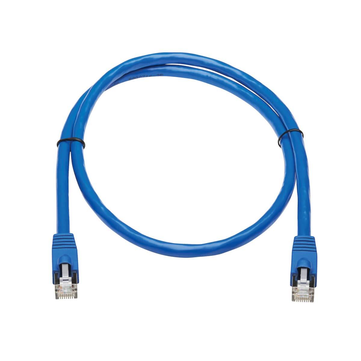 Tripp Lite Tripp Lite Cat6a 10G Ethernet Cable, PoE, CMR-LP, Snagless F/UTP Network Patch Cable (RJ45 M/M), Blue, 3 ft. (N261P-003-BL)