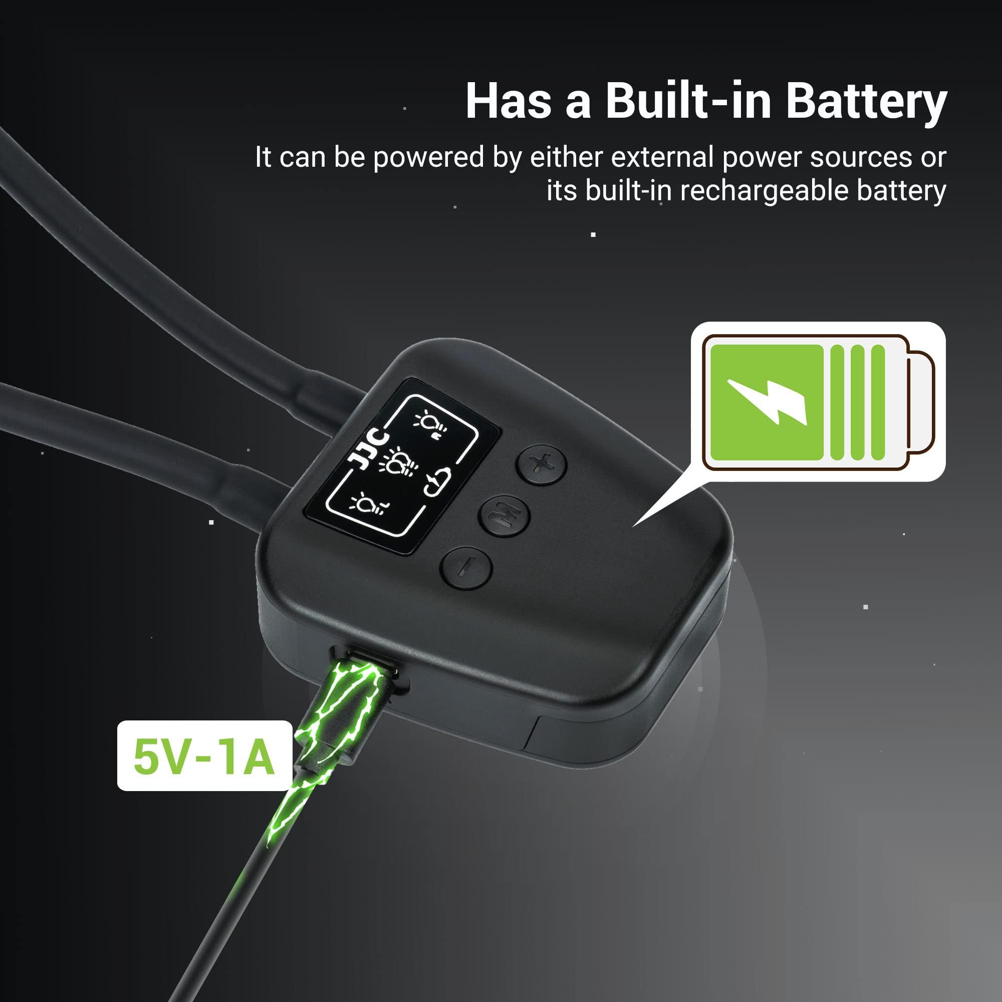 JJC LED Macro Arm Light with 10 Level Ajustable Brightness,CRI 95+ 5600K Macro Photography Lighting Support Type-C Charge for DSLR Mirrorless Camera for Insect Plant Jewelry Close-up Shooting