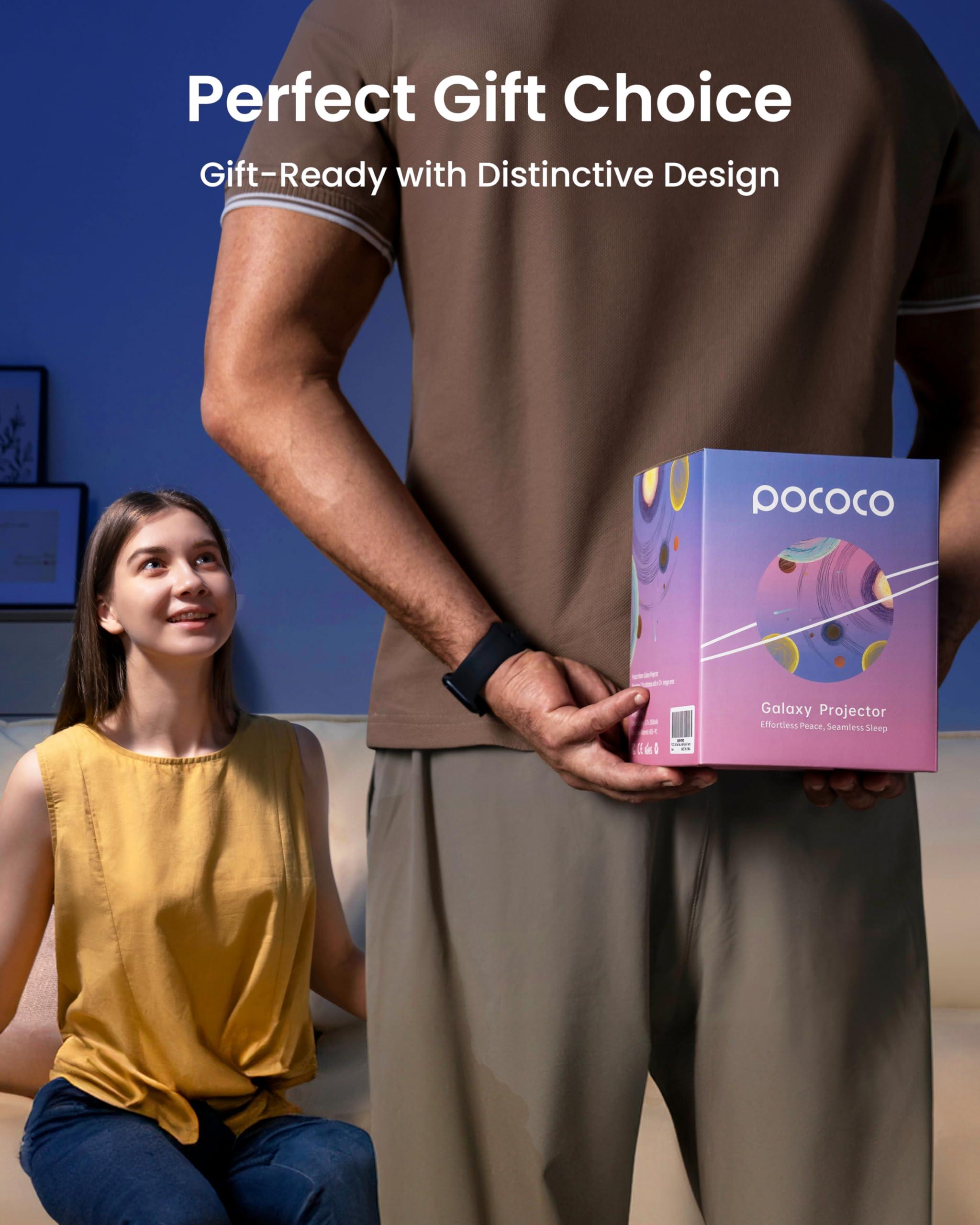 POCOCO POCOCO Galaxy Star Projector for Bedroom with Replaceable Optical Film Discs, Home Planetarium Night Light Projector with High-Definition Soft Light for Relax, Study, and Meditate, Stress Relief Gifts