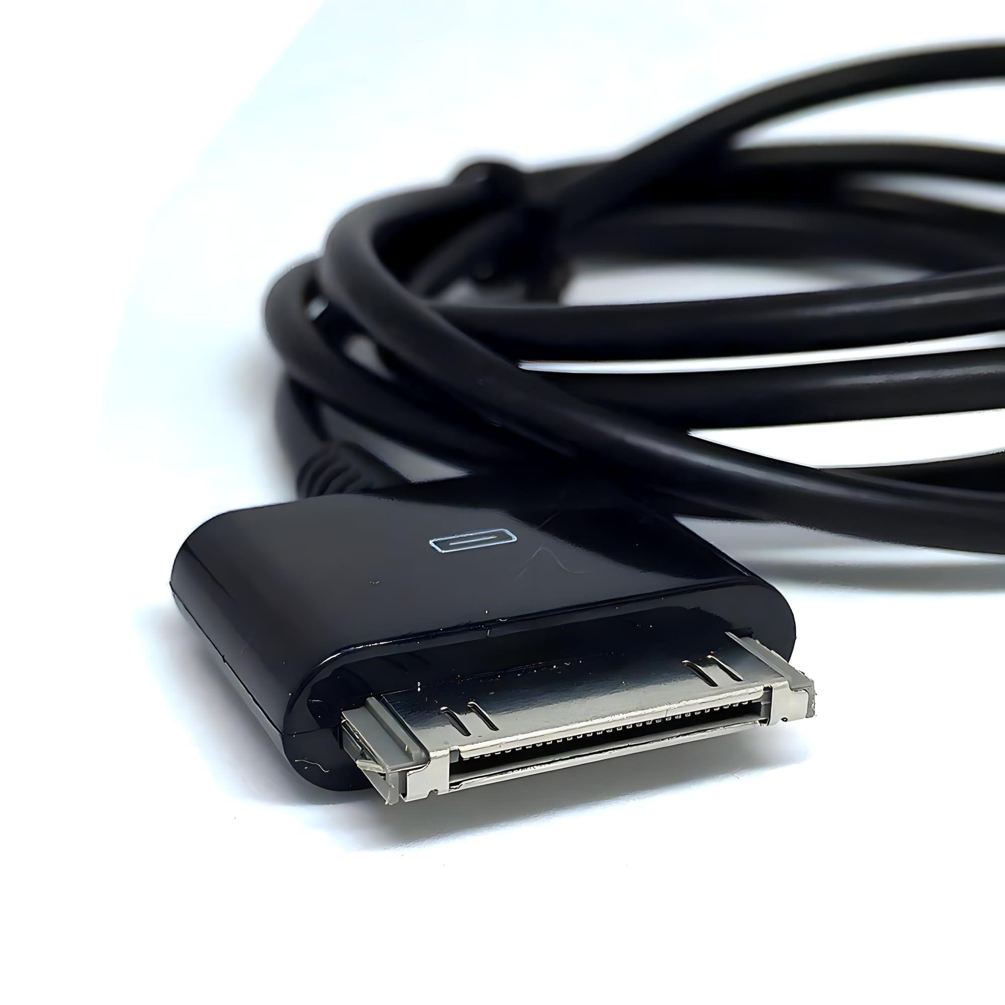 ClipGrip ClipGrip 2 PCS Stereo 3.5mm AUX Input to 30-Pin Male Dock Universal Connector Cable Adapter (4.9 FT, Black)