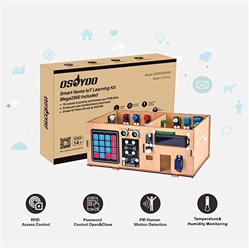 OSOYOO OSOYOO IoT Electronic Smart Home Learner Kit for Arduino Mega2560, Learning STEM,Internet of Things,How to Code, Mechanical Building, Educational Coding for Teens Adults