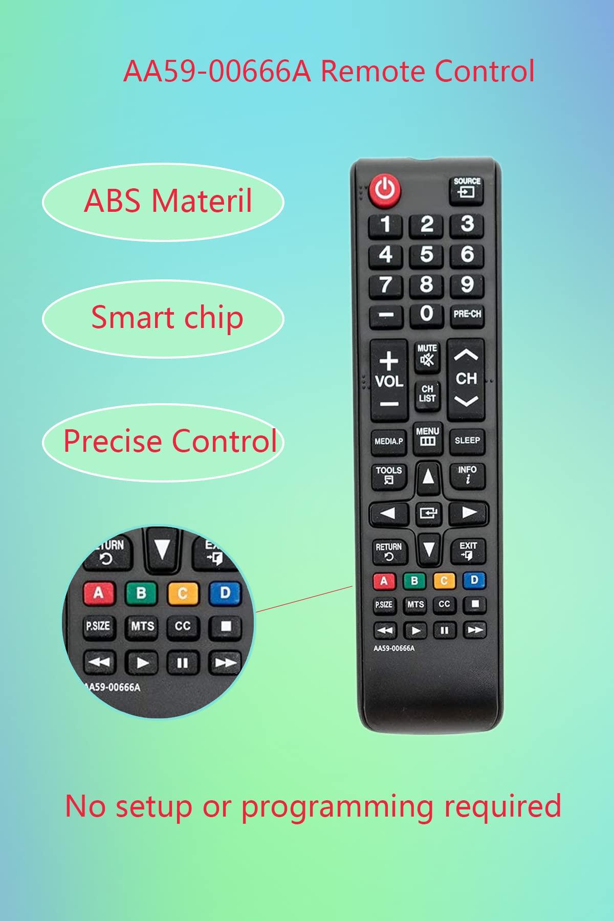 GHUST GHUST AA59-00666A Remote Control Replacement for Samsung LCD LED HD TV UN46EH5000 UN46EH5050F UN46EH6000 UN46ES6003F UN55EH6001F UN50EH6000 UN55EH6000 UN55ES6003F UN60ES6003F UN60EH6003