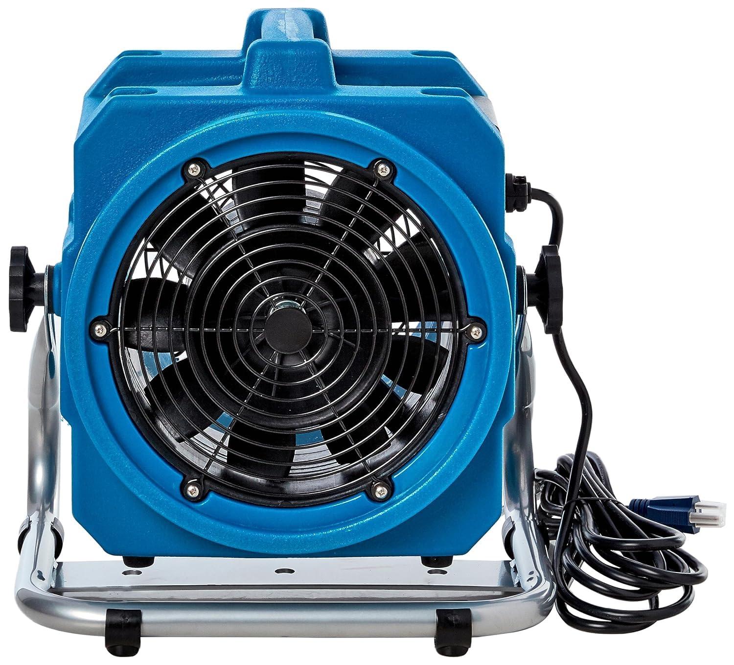 BlueDri BlueDri Portable 1/5 HP, 870 CFM Mini Axial Air Mover Fan with Wall Mount Option for Water Damage, Drying and Ventilation, Blue, MA-870, Small