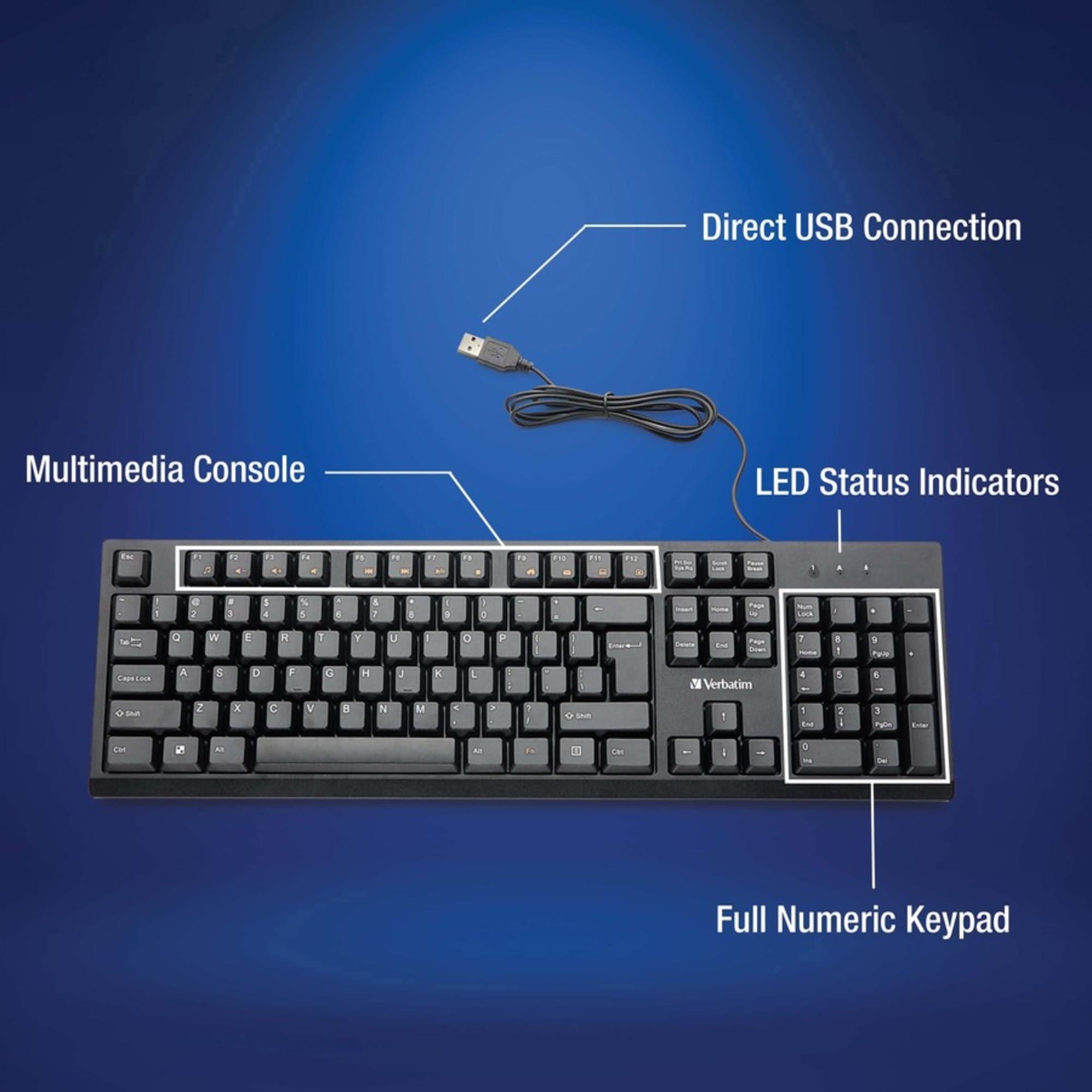 Verbatim Verbatim 70734 Universal Wired Keyboard and Mouse