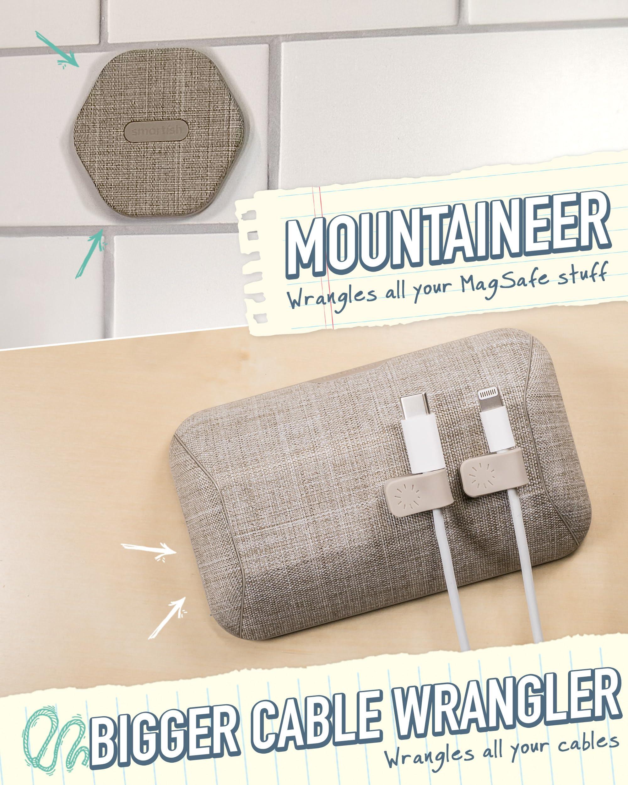Smartish Smartish Bigger Cable Wrangler + Mountaineer MagSafe Wall Mount Bundle - Stick on Adhesive Phone Holder with Extra Strength Magnet for Apple MagSafe Accessories - Lightly Toasted Beige