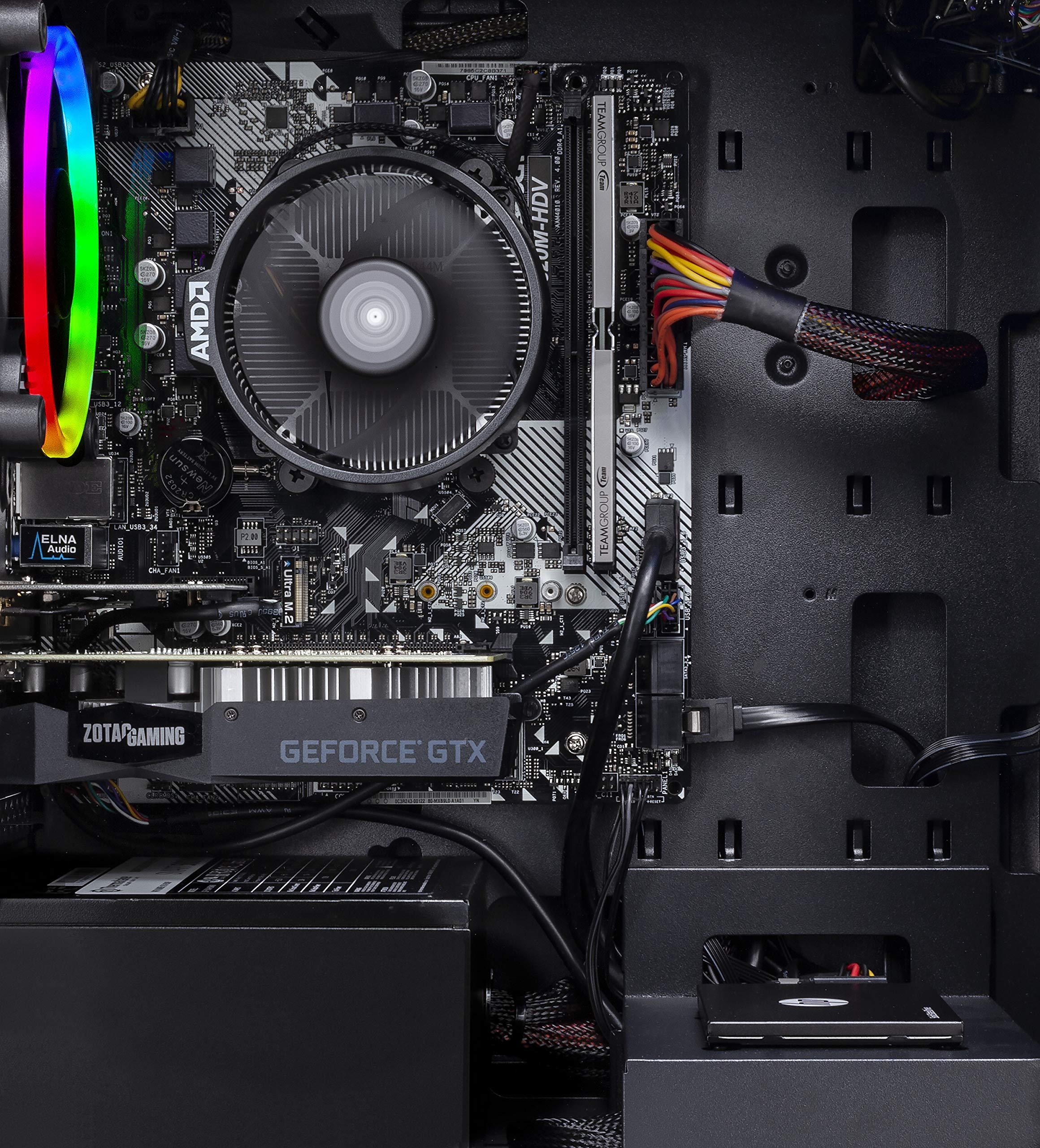 Skytech Gaming SkyTech Blaze II Gaming Computer PC Desktop Ryzen 5 2600 6-Core 3.4 GHz, NVIDIA GeForce GTX 1660 Super 6G, 500G SSD, 16GB DDR4 3000MHz, RGB, AC WiFi, Windows 10 Home 64-bit