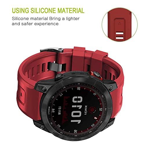 FNDWJ FNDWJ Official Silicone Watch Strap For Garmin Fenix 7 7X 5 5X Plus 6 6X Pro 3 3HR Smartwatch Band Watchband Bracelet Epix/Instinct2 (Color : H, Size : QuickFit 22mm)