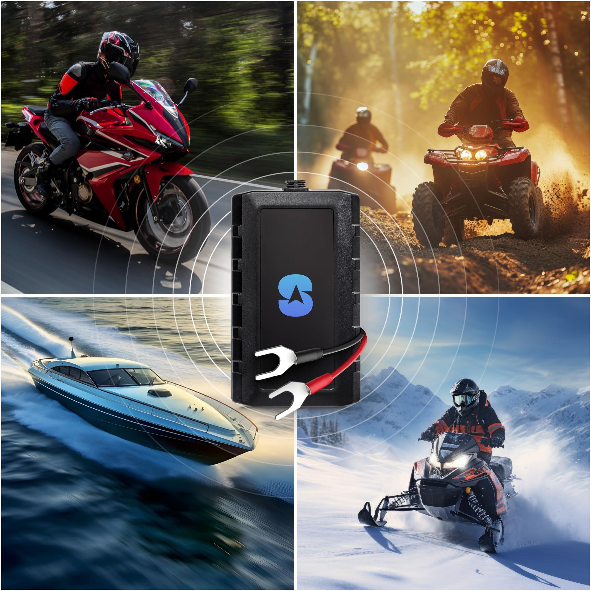 Spy Tec Spytec GPS Motorcycle Tracker - Waterproof Real-Time Tracking w/ 5 Second Updates - Ideal Hard-Wired GPS Tracking for Scooters, Boats, ATVs - Anti Theft Movement Alert - Low Cost Plan