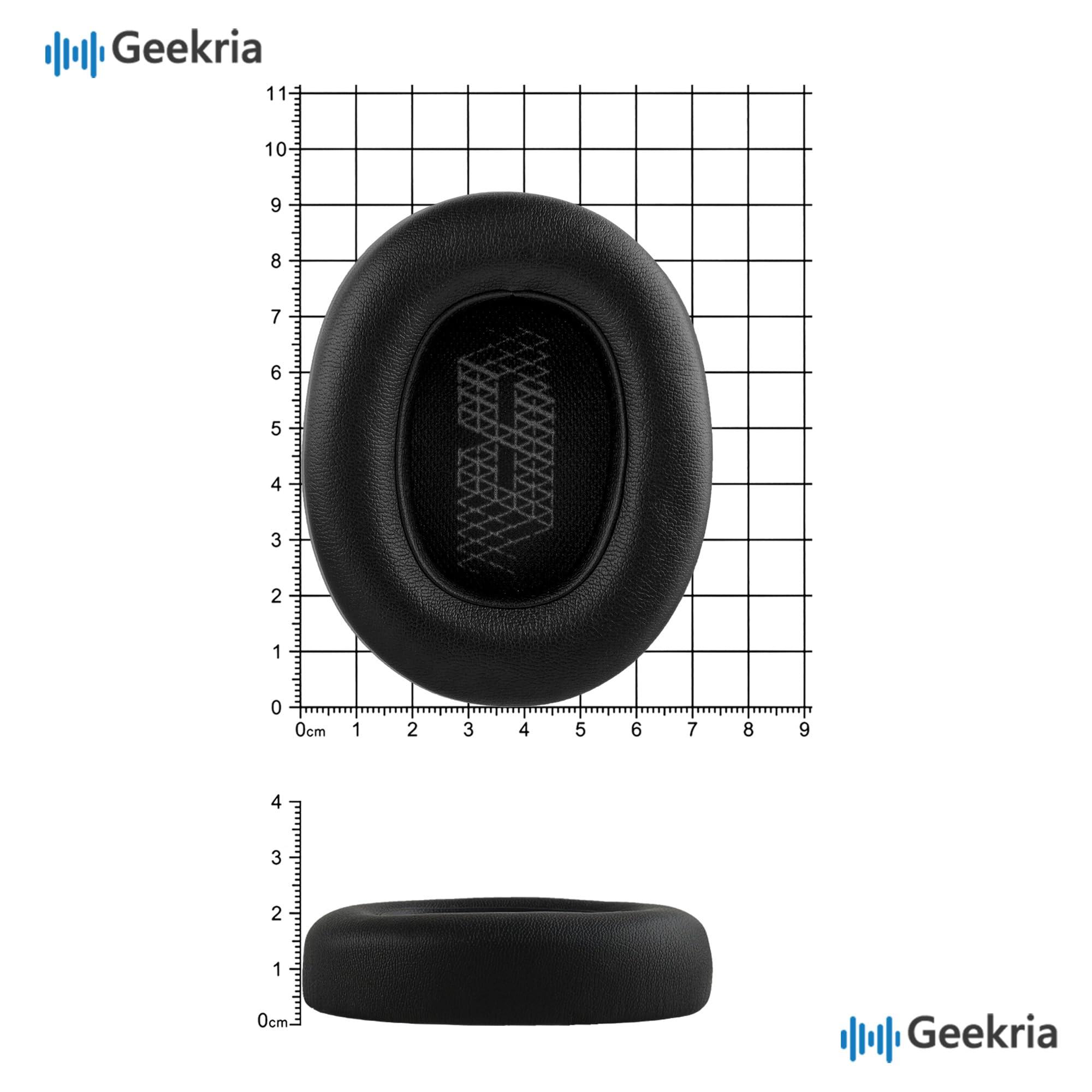 GEEKRIA Geekria QuickFit Replacement Ear Pads for JBL Live 650 BTNC, Lifestyle E65BTNC, Duet NC, Live 660 NC Ear Cushions, Repair Parts (Black)