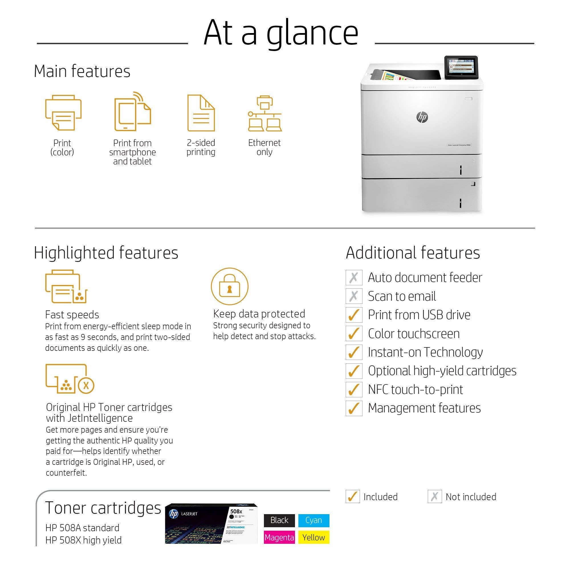 HP HP LaserJet Enterprise M553x Color Printer, (B5L26A) (Renewed)