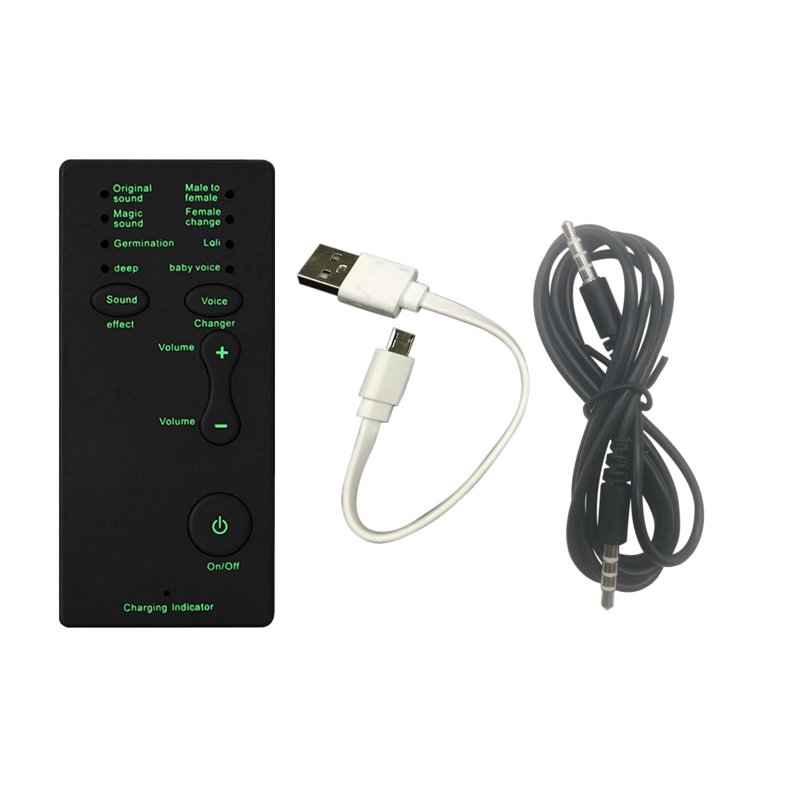 Flylin Mini Portable Voice Changer, Handheld Microphone Voice Modulator Disguiser with 8 Sound Effects, Live Broadcast Voice Gaming Recording for Mobile Phone Computer PS4 PS5 Xbox One Games Streaming