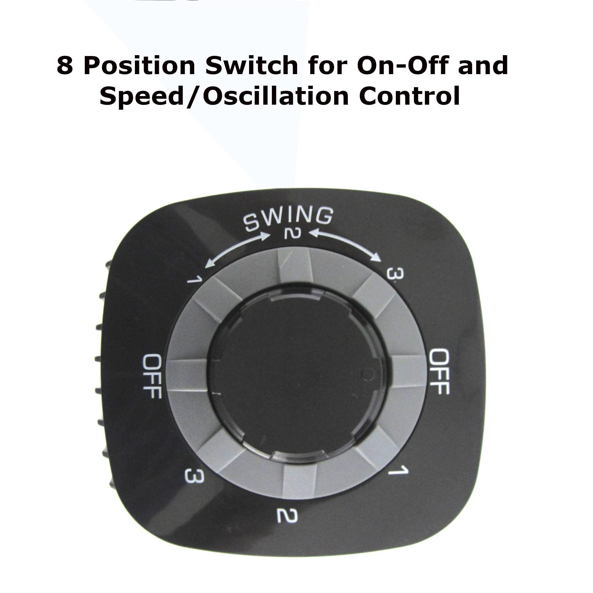 Optimus Optimus F-7348BK-F F-7348 3-Speed 50-Watt 14-in. Portable Ultra-Slim Desktop Oscillating Tower Fan (Black)