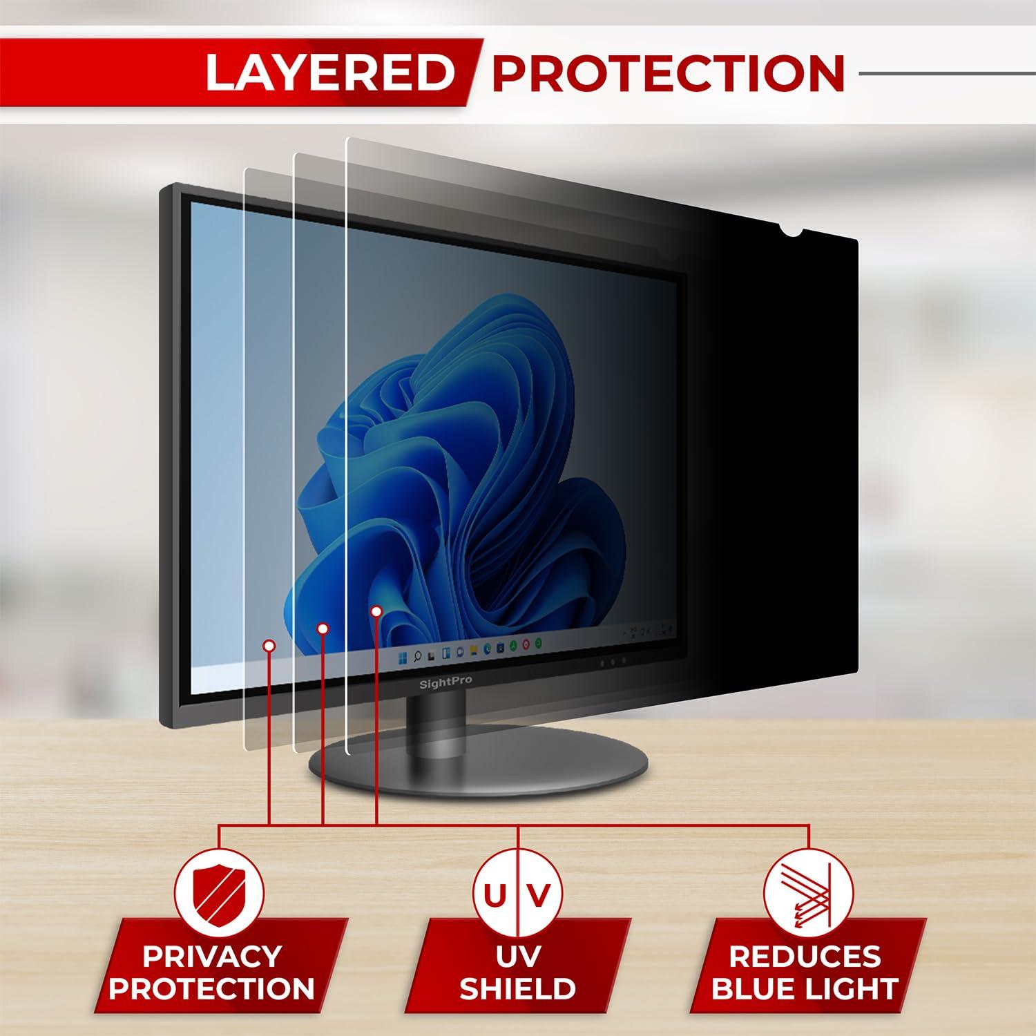 SightPro SightPro 24 Inch 16:9 [2 Pack] Computer Privacy Screen Filter for Monitor - Privacy Shield and Anti-Glare Protector