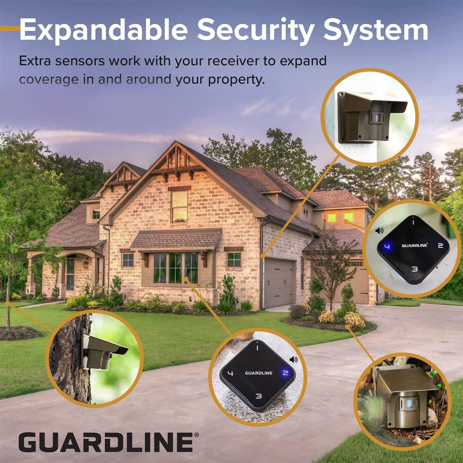 Guardline Guardline 500 Foot Range Wireless Driveway Alarm [1 Motion Detector Alarm Sensor & 1 Receiver] Weatherproof Outdoor Security Alert System for Home & Property