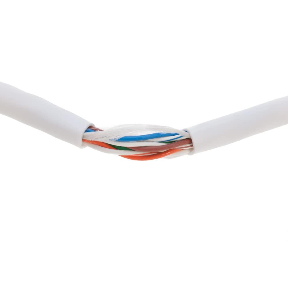 SATMAXIMUM SATMAXIMUM CAT6 Cable 1000ft Pull Box Solid Ethernet LAN UTP Cable 23AWG 550Mhz RJ45 Network CCA Copper Clad Aluminum Wire Bulk (White, 1000FT)