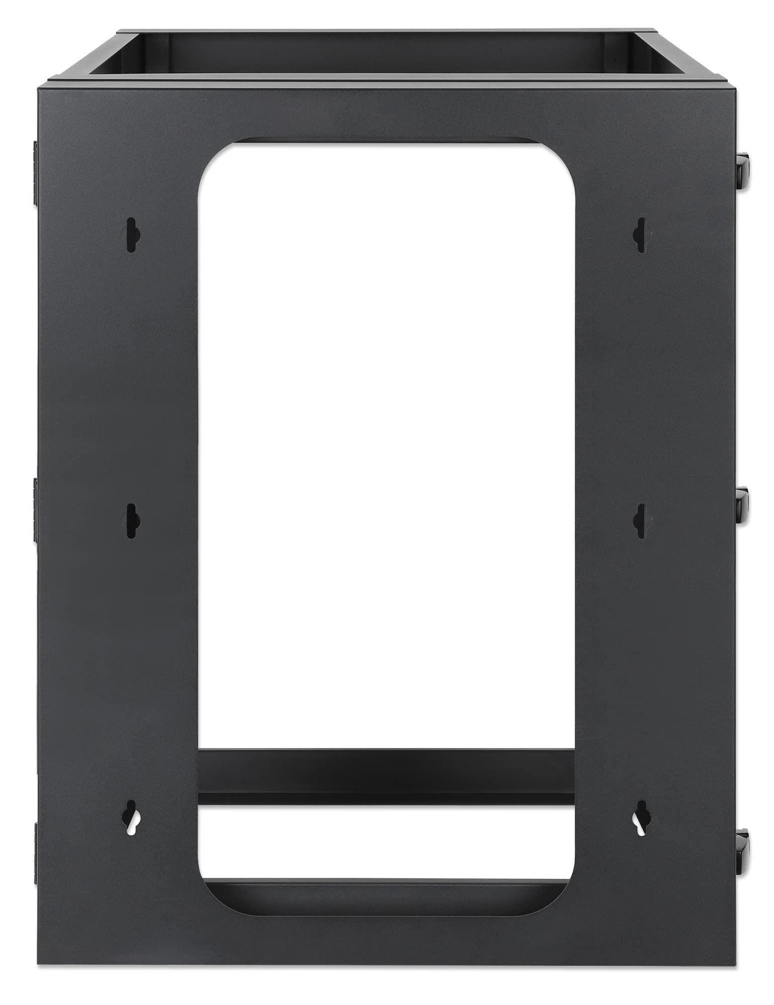 Intellinet Intellinet 12U 19" 4 Post Open Frame Wall Mount Rack - 180 Degree Gate Swing, Pre-Assembled, Antistatic Powder Coated Steel for IT Network Equipment & AV Devices 3 Yr Mfg Warranty 716055