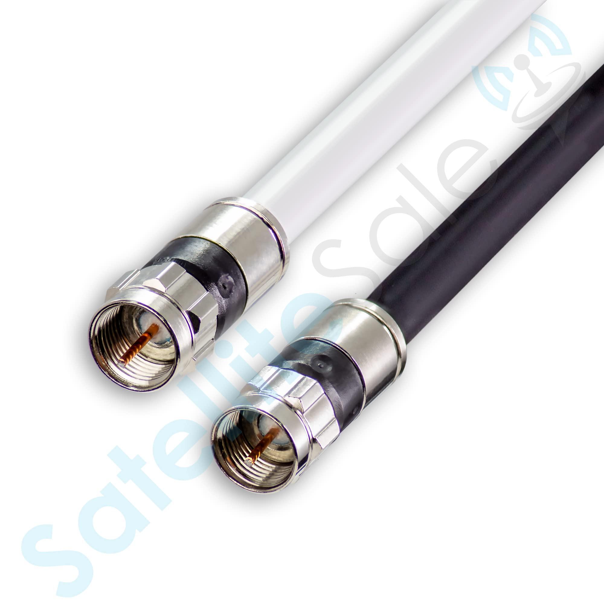 SatelliteSale SatelliteSale Digital 75Ohm RG-6/U Coaxial Cable with F-Type Connector Indoor/Outdoor Universal Wire Black Cord 50 feet
