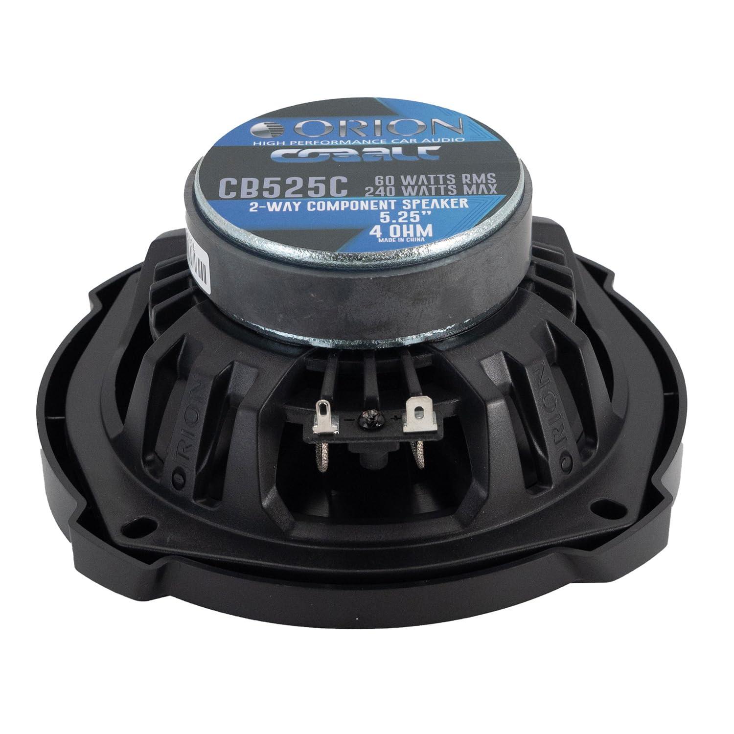 Orion Orion Cobalt Series CB525C 2-Way Car Audio Component System - 5.25 Speakers, Full Range, Enhanced Bass, 240W, 4 Ohms, Easy Installation, 1 Silk Dome Tweeter, External Passive Crossover (Pair)