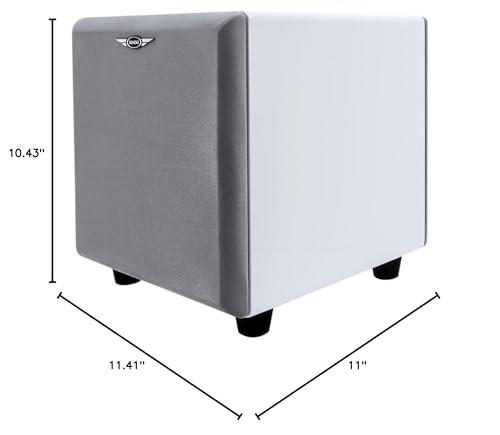 EARTHQUAKE EARTHQUAKE Sound MiniMe DSP P8 8-inch Powered Subwoofer with DSP Control and SLAPS Passive Radiator Technology, White