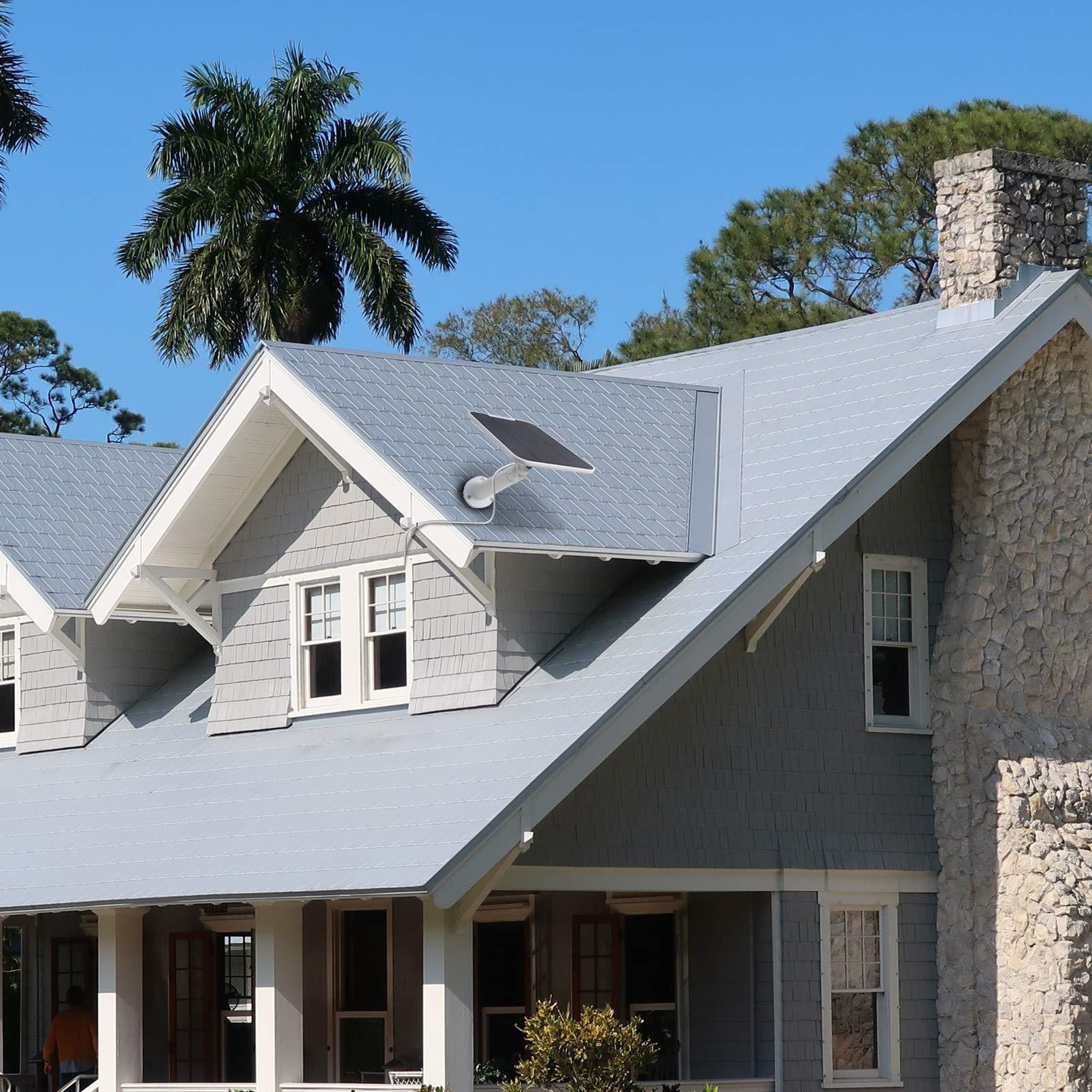 REOLINK REOLINK 3W Solar Panel Power Designed for Wireless Outdoor Security Camera Solar Powered Cameras, 6V Type C Port, Compatible with Argus Eco/Go PT Plus/Argus 3 Pro/Argus PT, Non-Stop Charging (White)