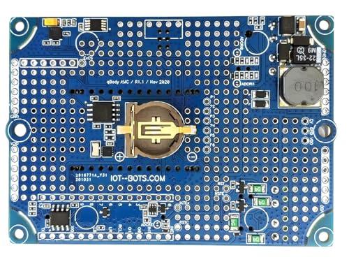 IOT-BOTS.COM qBody Arduino MKR Compatible Interface Board with installed Arduino MKR Compatible connectors, DC/DC, Temperature and Motion sensors, RTC, Serial Flash, INs / OUTs, RS485, 1-Wire,GROVE and JST I2C.