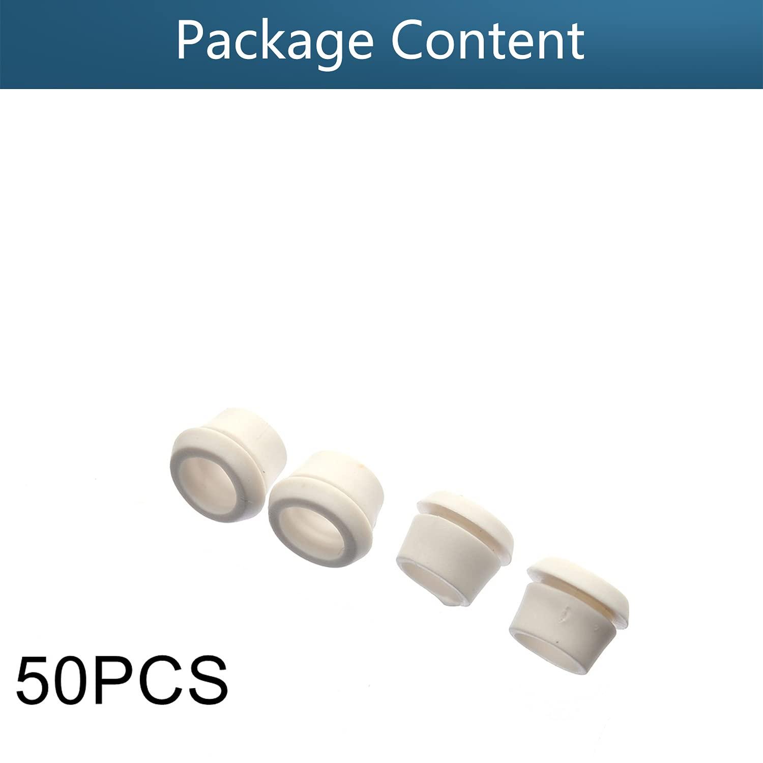 Juvielich Juvielich Rubber Grommet 50Pcs 7mm Inner Dia Oil Resistant Armature Rubber Grommets for Wiring Cable White