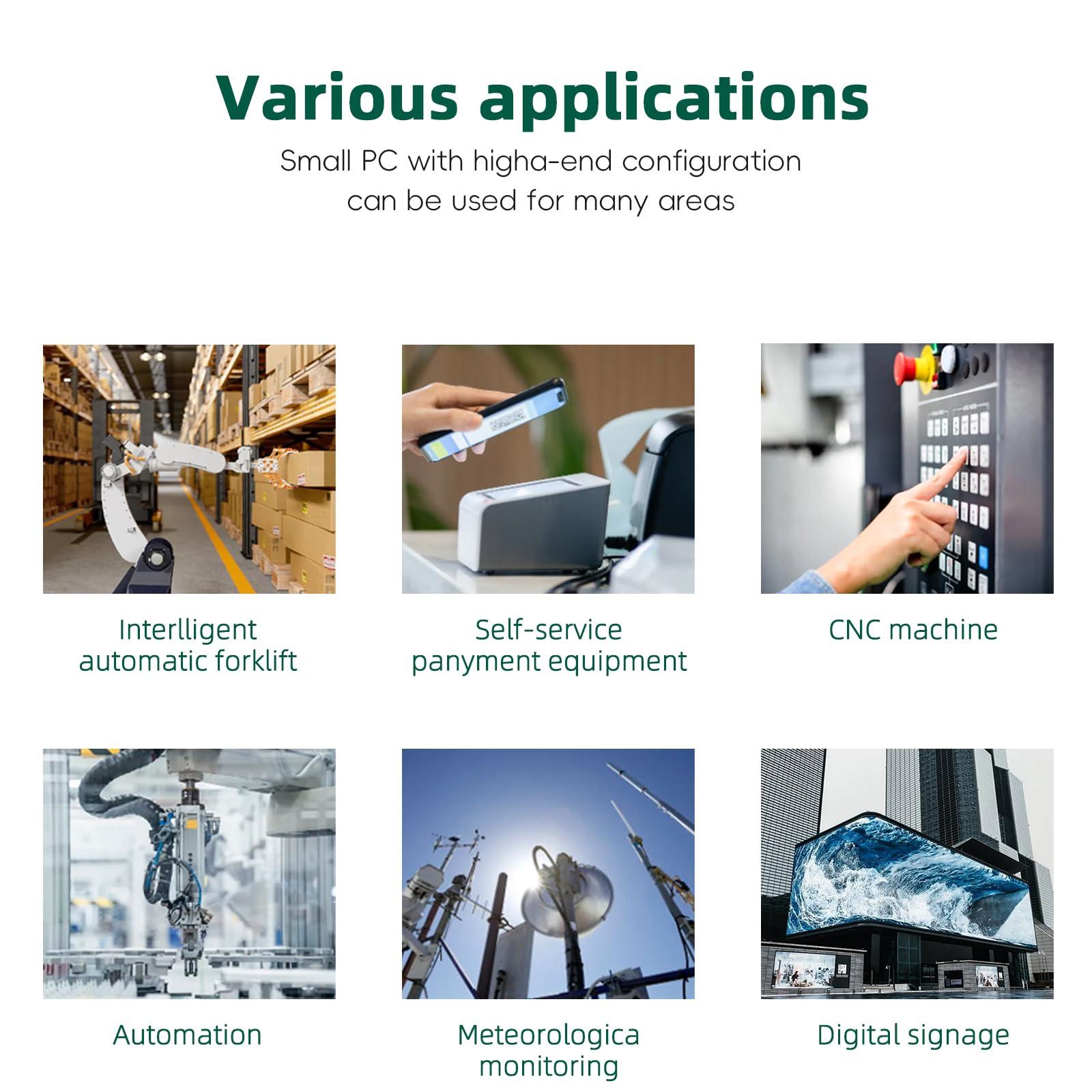 MOGINSOK MOGINSOK Fanless Mini PC 10Gbe SFP+ Windows 11 Pro, Intel N305 (8C/8T) 32G DDR5 1TB M.2 PCIE SSD, Mini Desktop Computer Firewall Appliance Support 4K Dual HDMI/USB3.2/WIFI6 for Home/Office/Business