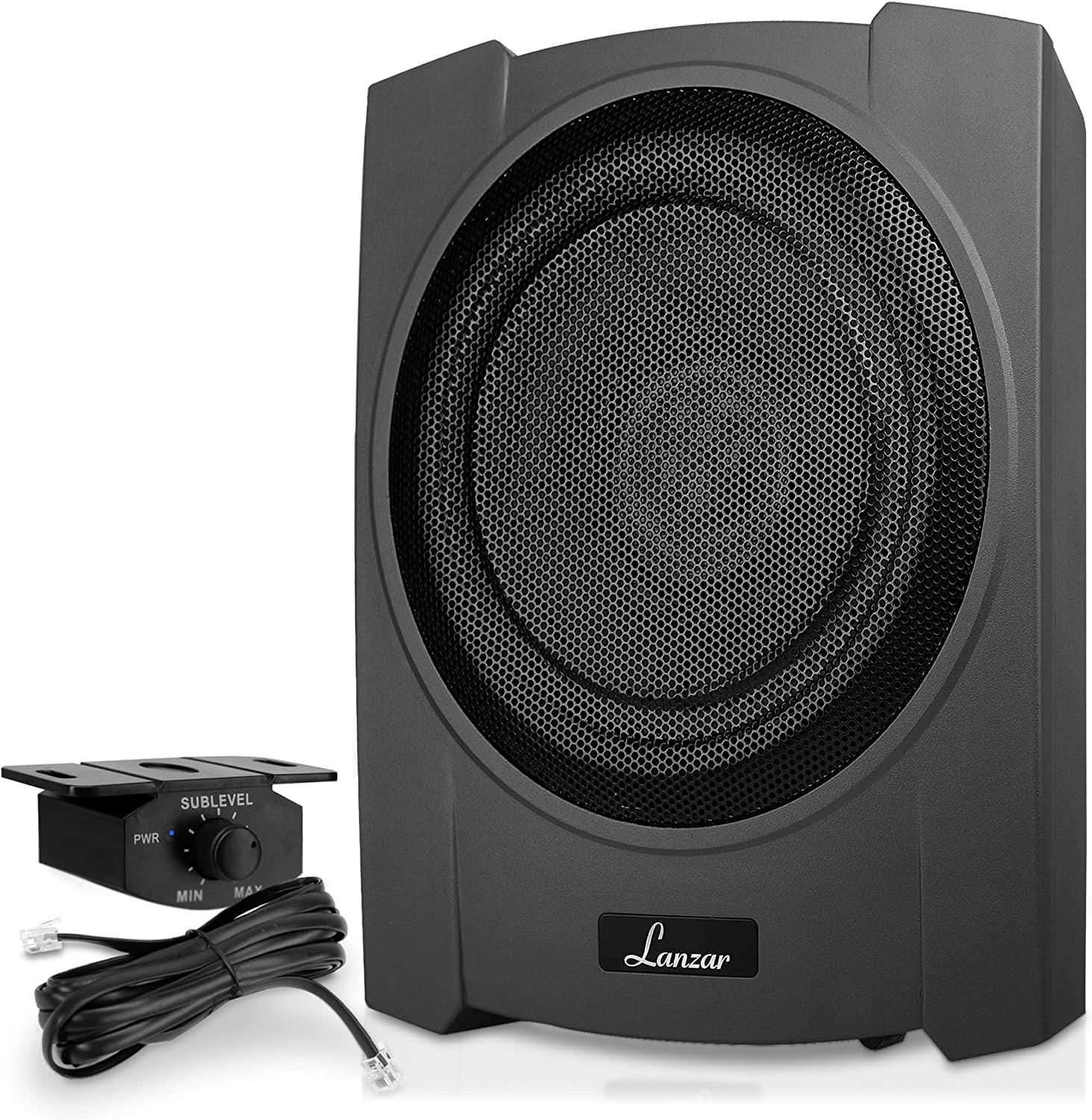 Pyle Pyle 10-Inch Low-Profile Amplified Subwoofer System- 900 W Compact Enclosed Underseat Car Audio Subwoofer w Built in Amp