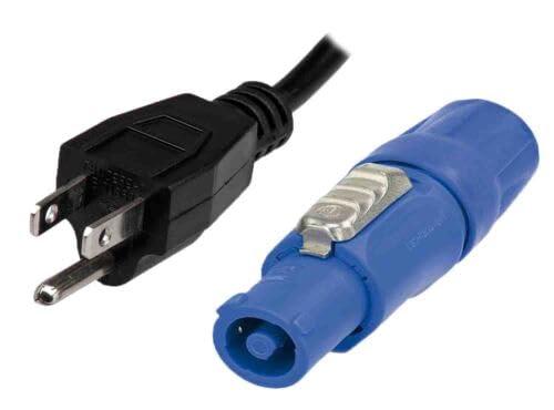 ProX Live Performance Gear ProX XC-PWCE14-06 6\' 14 AWG NEMA 5-15 Edison to PowerCon Blue Male High Performance Power Cord