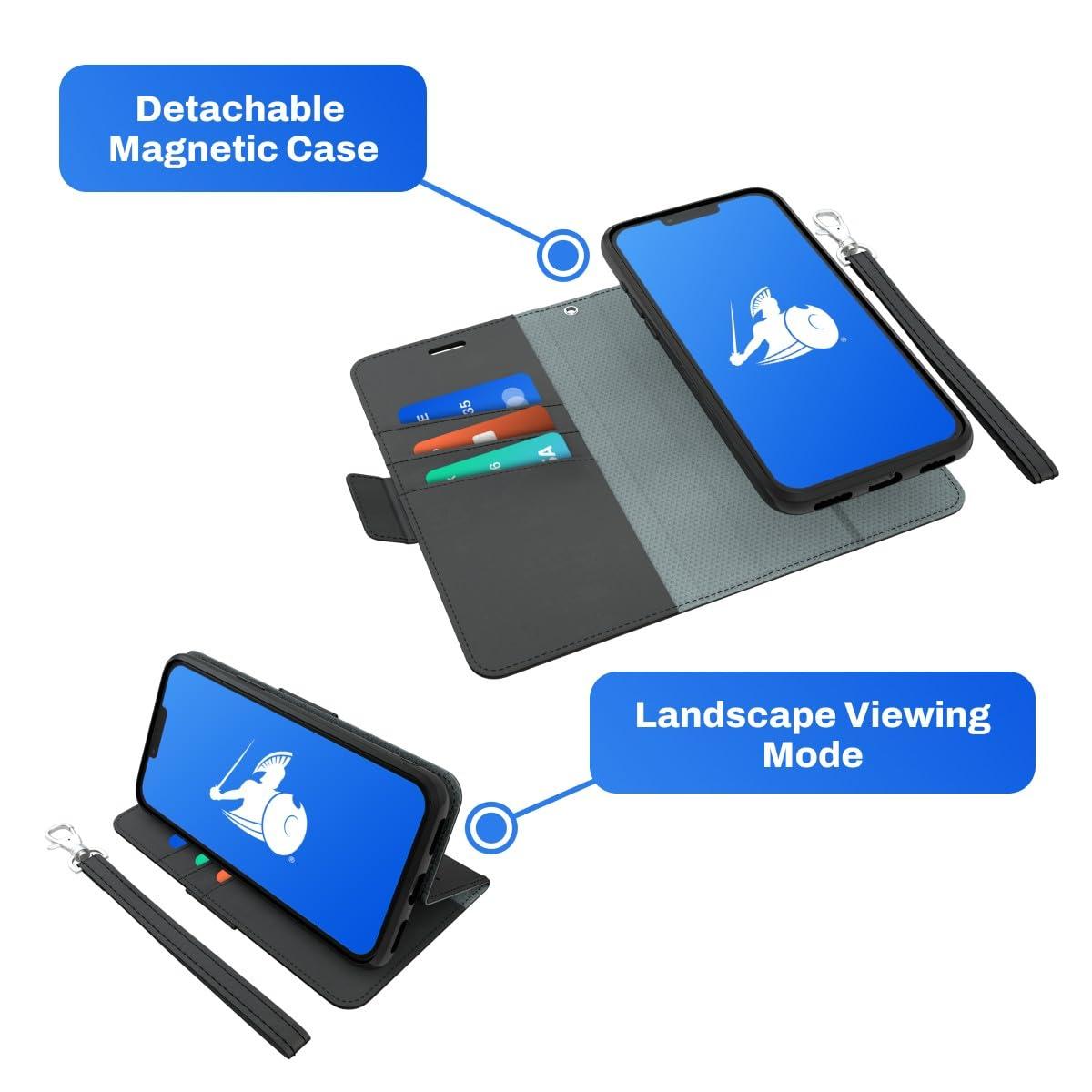 DefenderShield DefenderShield EMF Protection & 5G Anti Radiation iPhone 13 Pro Max Case - RFID Blocking EMF Shield Detachable Wallet Case Black