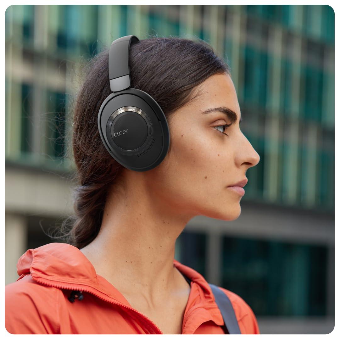 Cleer Cleer Alpha Noise Cancelling Bluetooth Headphones, 40mm Ironless Driver, Deep Bass Customize EQs, 35Hr Play, Dual-Mic, Clear Calls, Comfort Fit, Bluetooth 5.1, Hi-Res Wireless Headphone, Midnight Blue