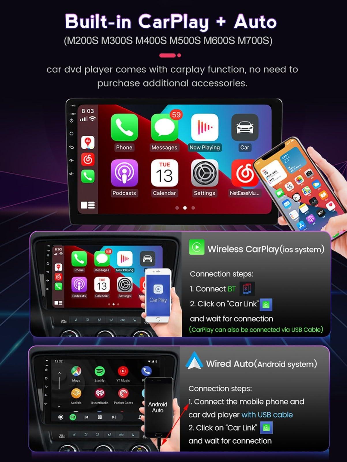 PLOKM PLOKM 2 Din Android 12 Car Stereo 9'' Car Radio Headunit for V-Auxhall O-Pel Mokka 1 2012-2016 GPS Navigation Player FM BT with 4G 5G WiFi SWC DSP RDS Carplay M150S