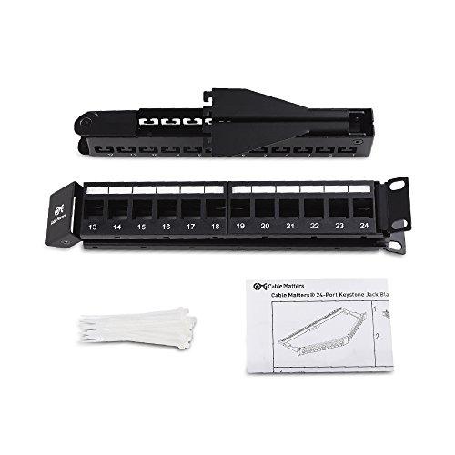 Cable Matters Cable Matters 24-Port Keystone Jack Blank 19” Angled Patch Panel