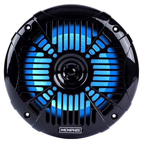 Memphis Audio Memphis Audio LED Marine Speaker Pack: 3 Pairs of MXA602SLB 6.5" Marine Grade Coaxial Speakers, Black with Blue LED