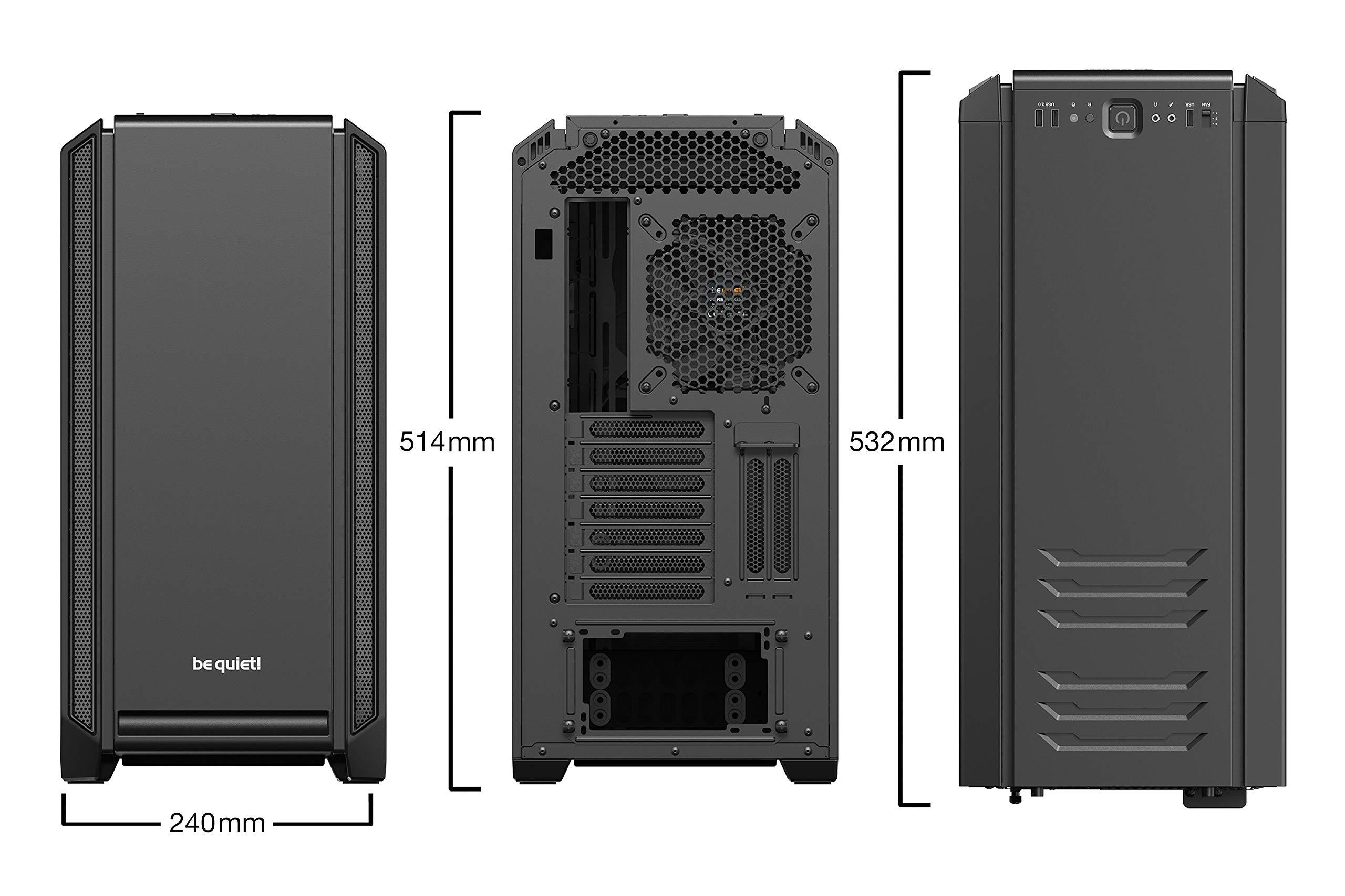 be quiet! be quiet! Silent Base 601 Window | Midi Tower ATX PC Case | Two 140mm Fans | 10mm Extra Thick Insulated mats | PSU Shroud | Black| BGW26
