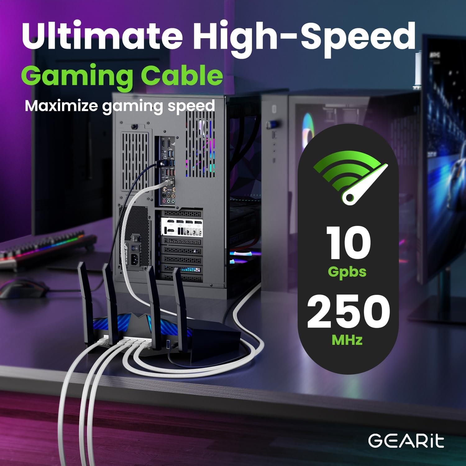 GEARit GEARit Cat 6 Outdoor Flat Ethernet Cable (50ft, White) Direct Burial Rated LLDPE Jacket - Indoor Cat6 Shielded FTP 10Gbps High Speed Gaming Computer Network RJ45 Snagless Patch Cord Internet